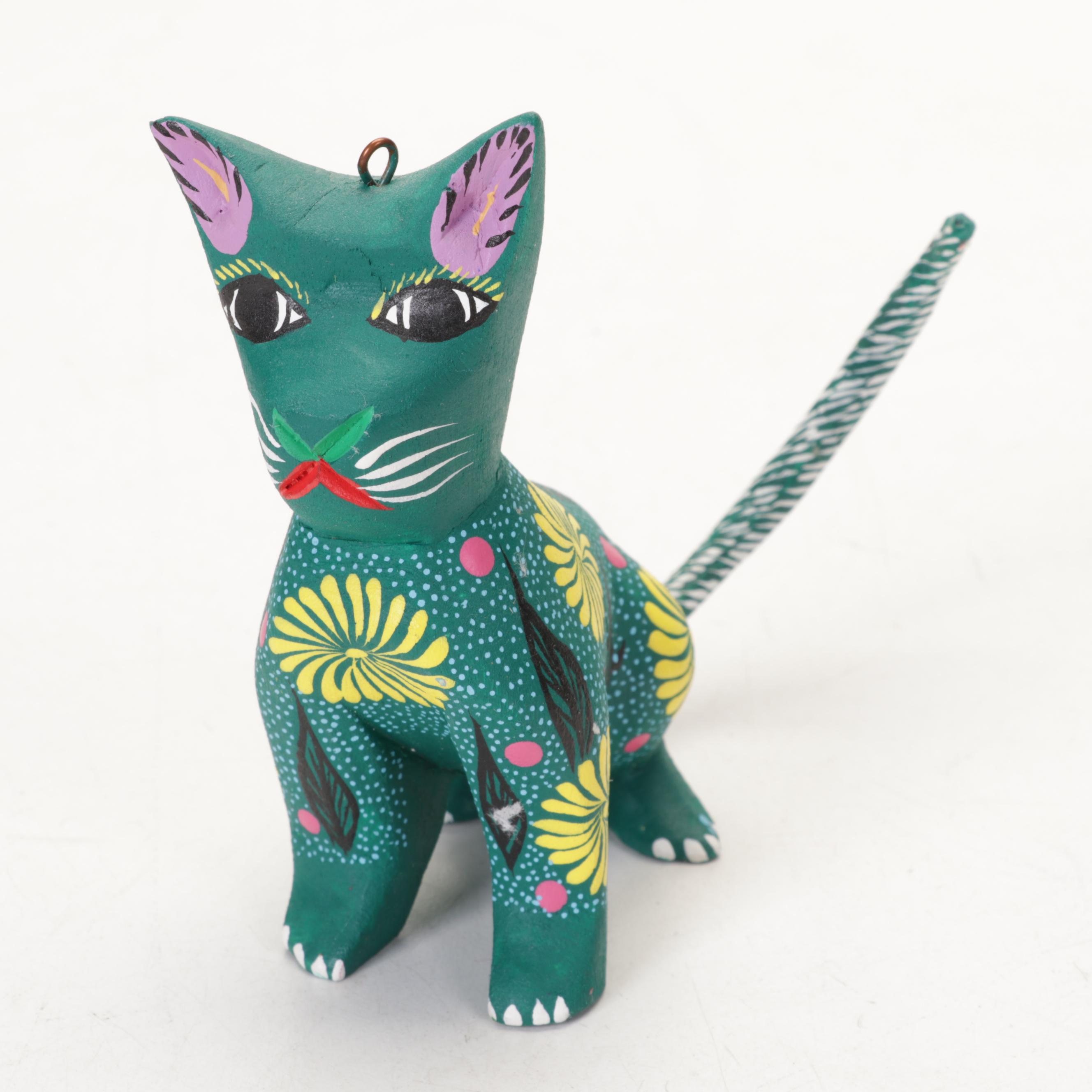 Mexican Alebrijes Folk Art Hand-Painted Carved Wood Figurines