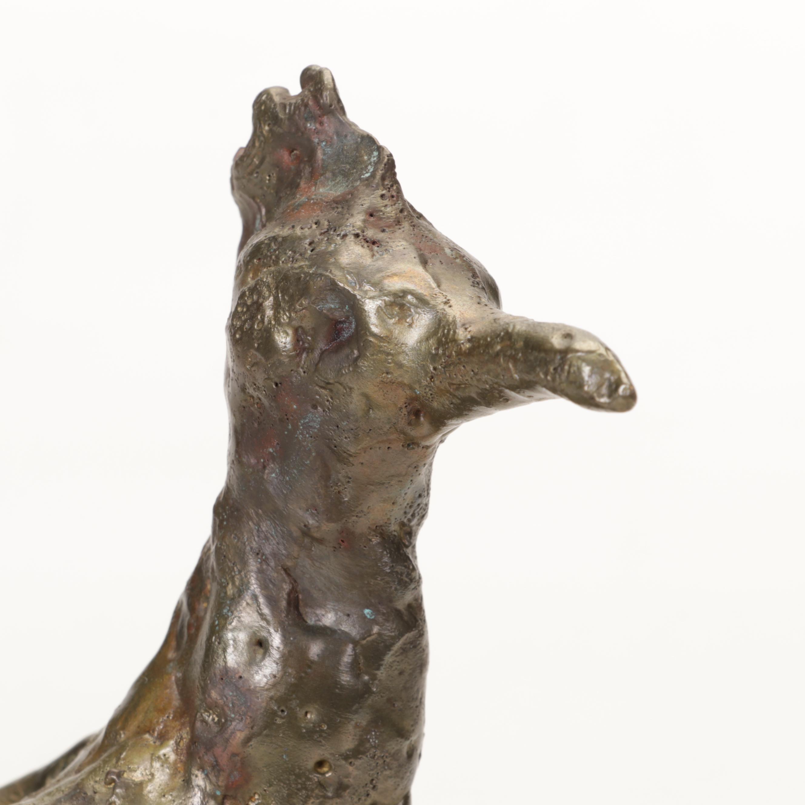 Bronze and Quartz Roadrunner Sculpture, Circa 1970