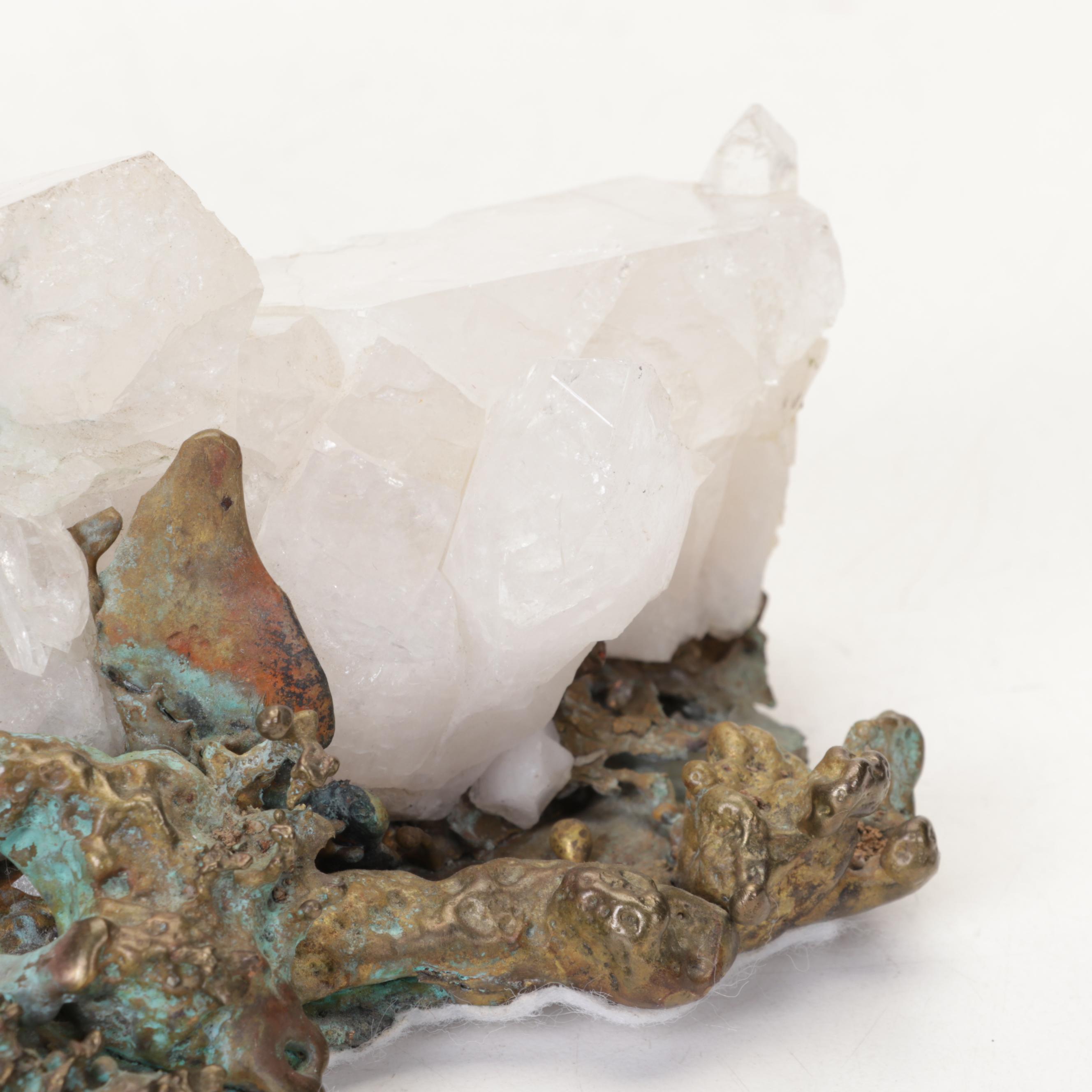 Bronze and Quartz Roadrunner Sculpture, Circa 1970