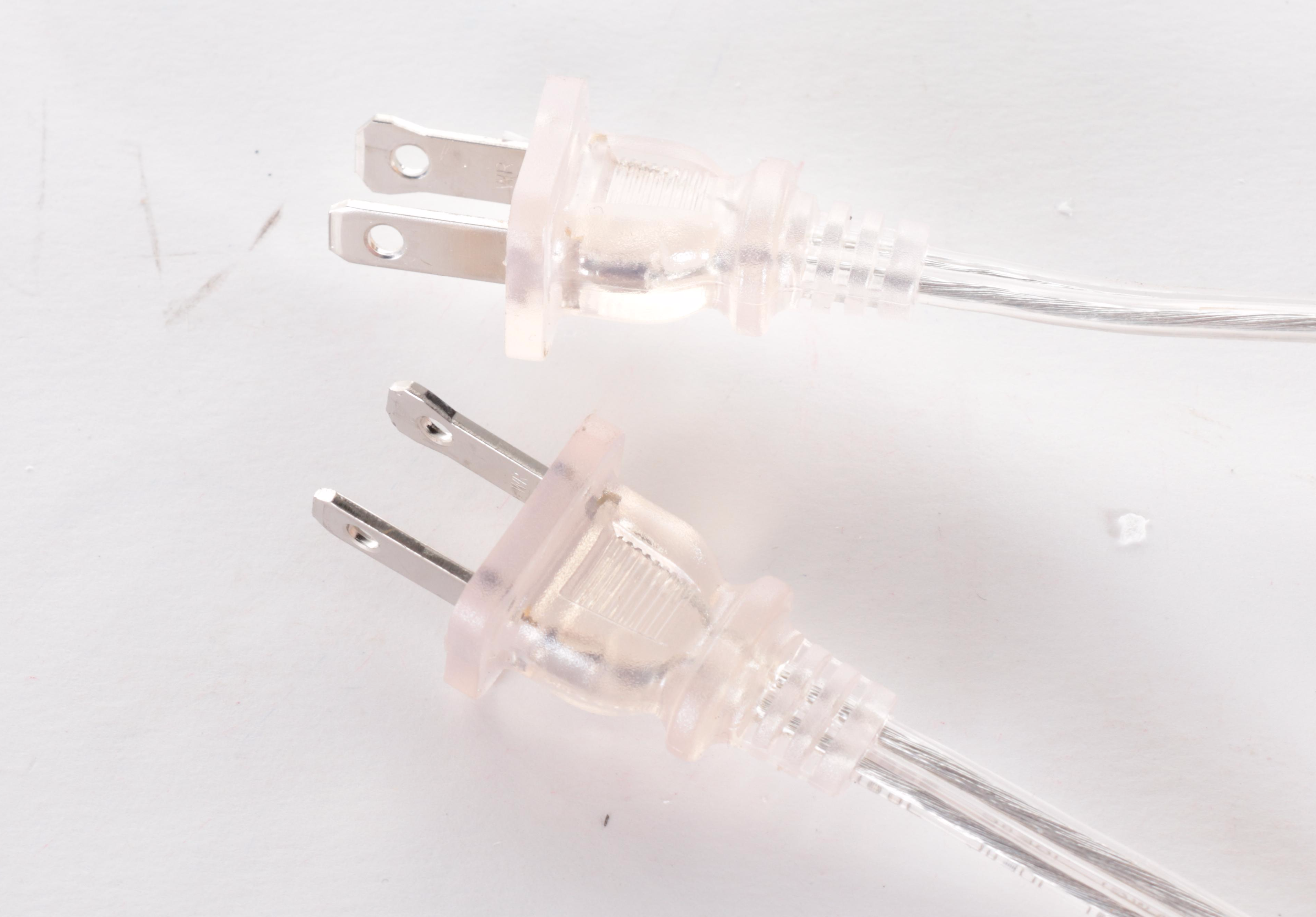 Pair of DSI Crackle Glass Table Lamps With Drum Shades, Contemporary