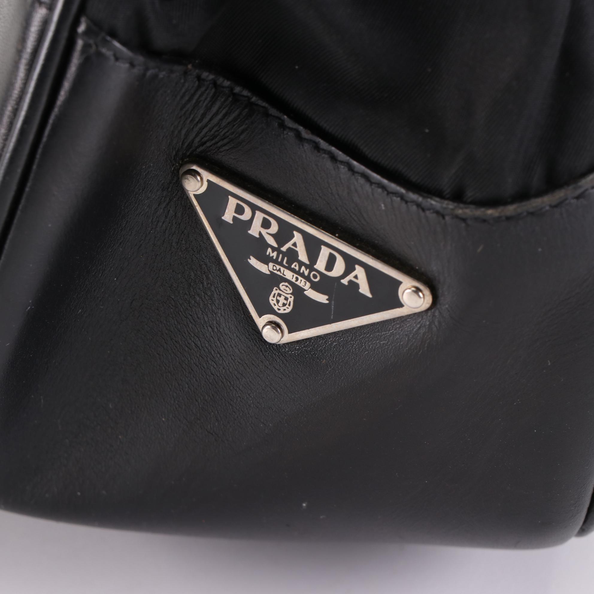 Prada Moon Baguette in Black Tessuto Nylon and Leather