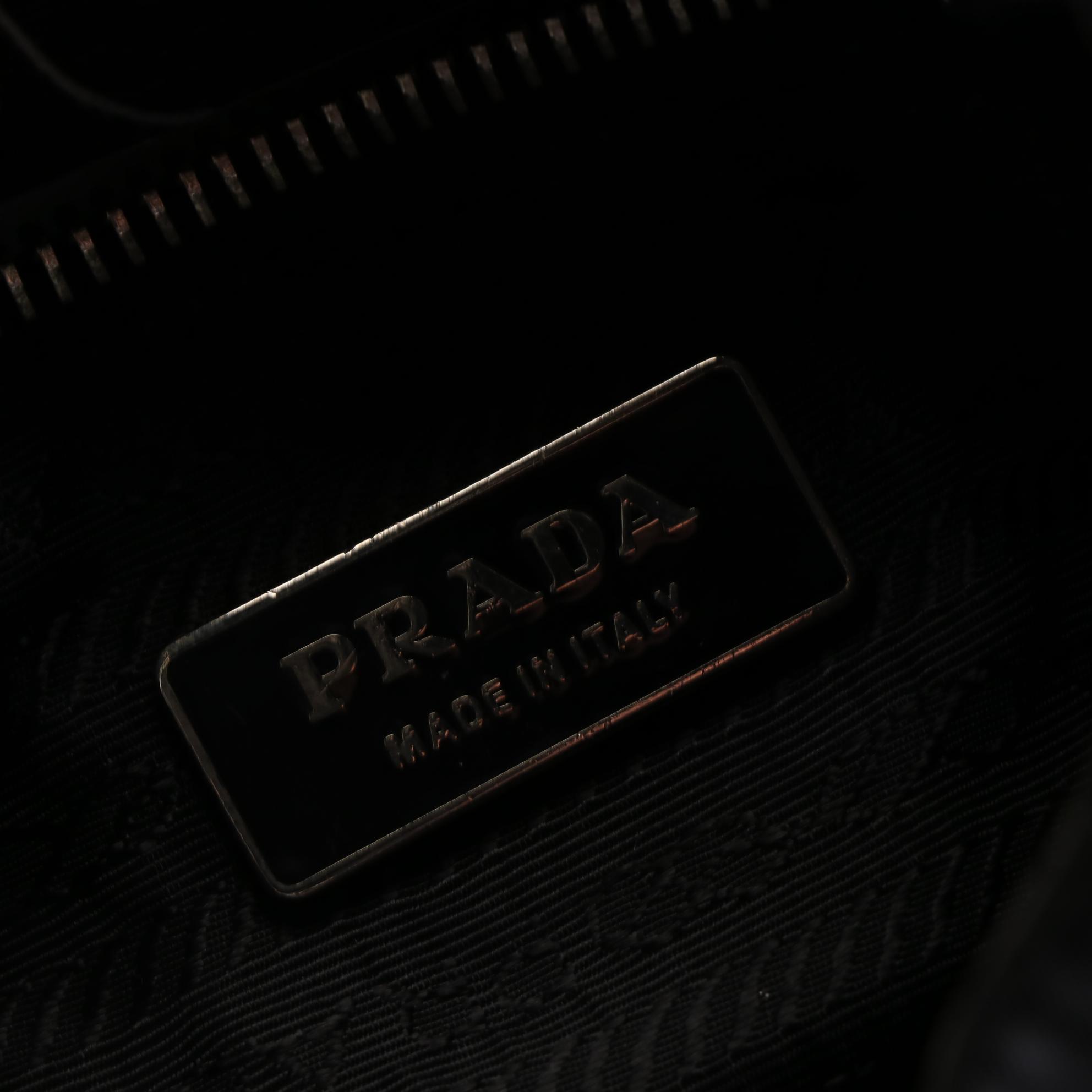 Prada Moon Baguette in Black Tessuto Nylon and Leather