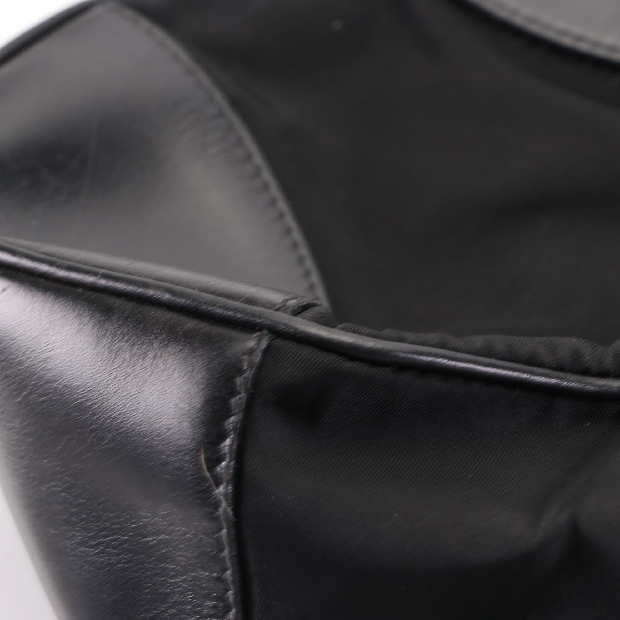 Prada Moon Baguette in Black Tessuto Nylon and Leather