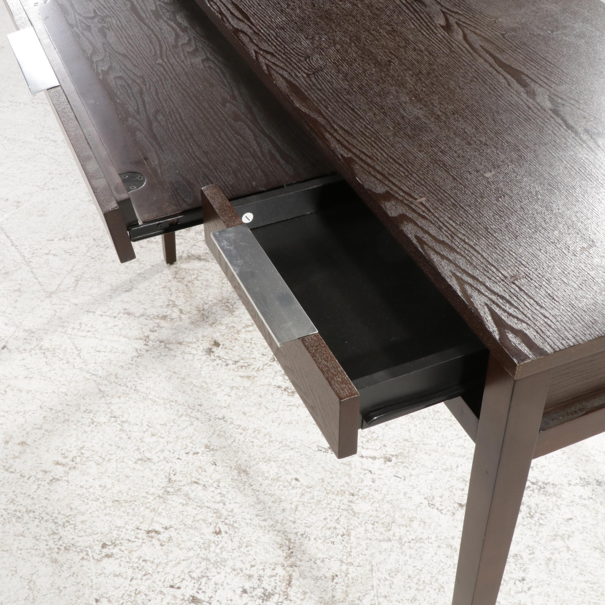 Contemporary Wood-Grained Laminate Computer Desk