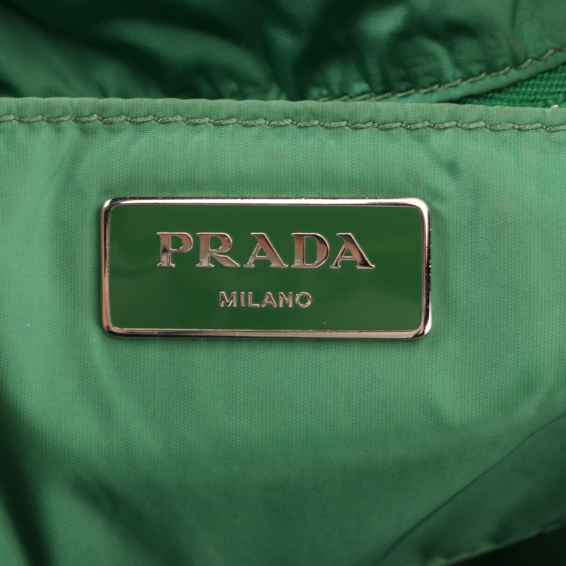 Prada Small Shopper Tote in Floral-Print Nylon Gabardine and Saffiano Leather