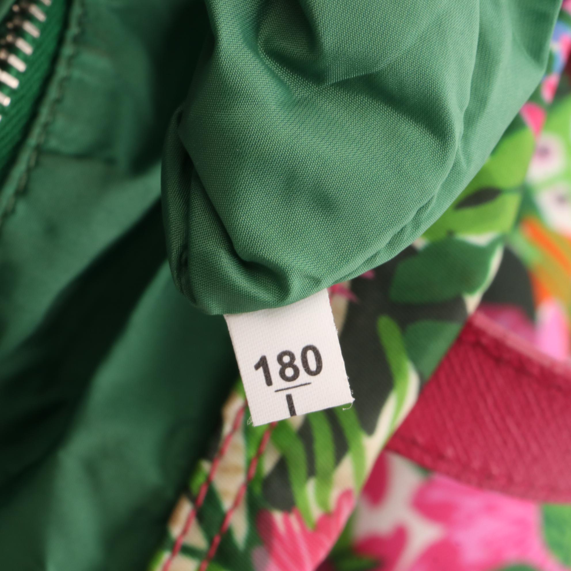 Prada Small Shopper Tote in Floral-Print Nylon Gabardine and Saffiano Leather