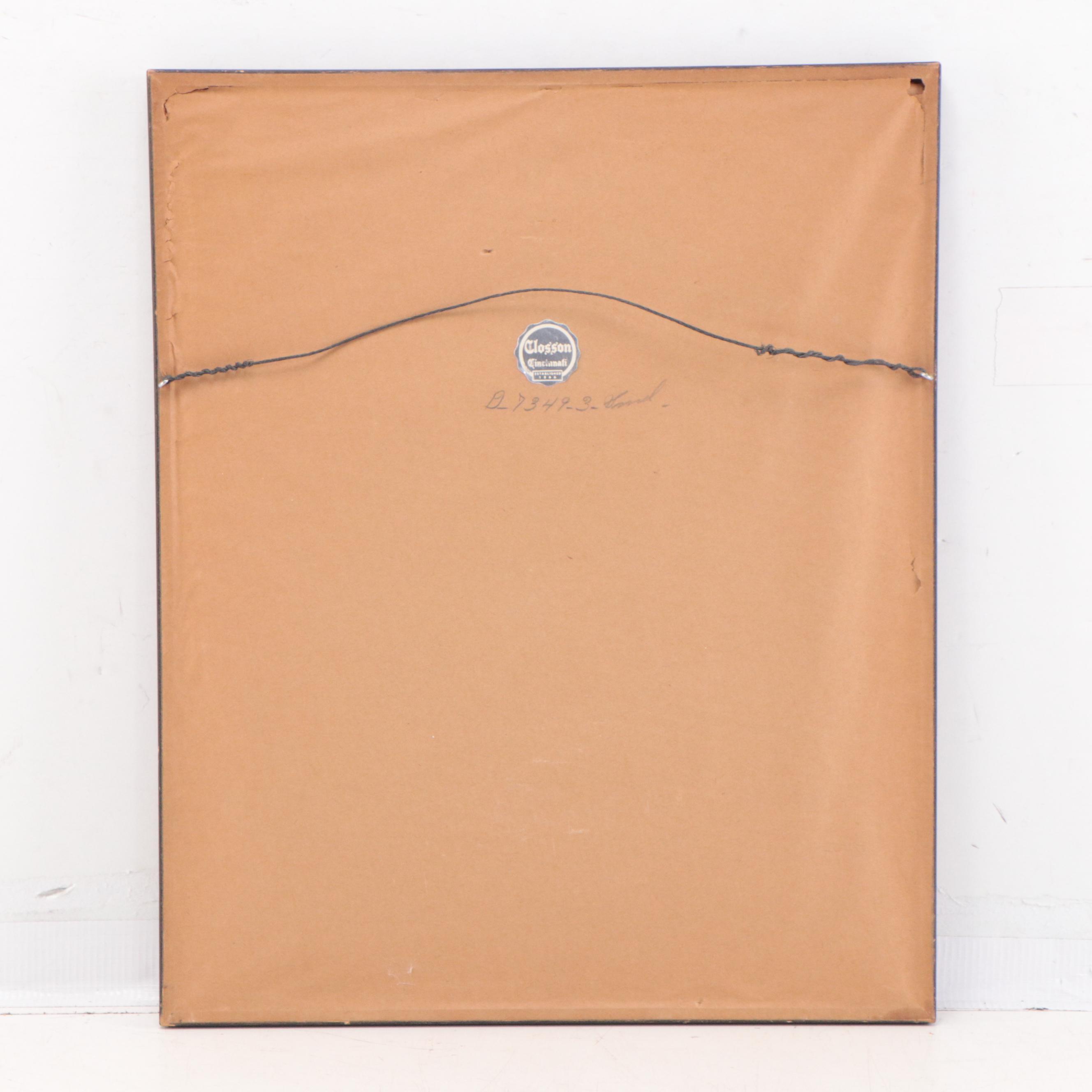 Edward T. Hurley Etching of Cincinnati "8th Street in the Rain," Circa 1937