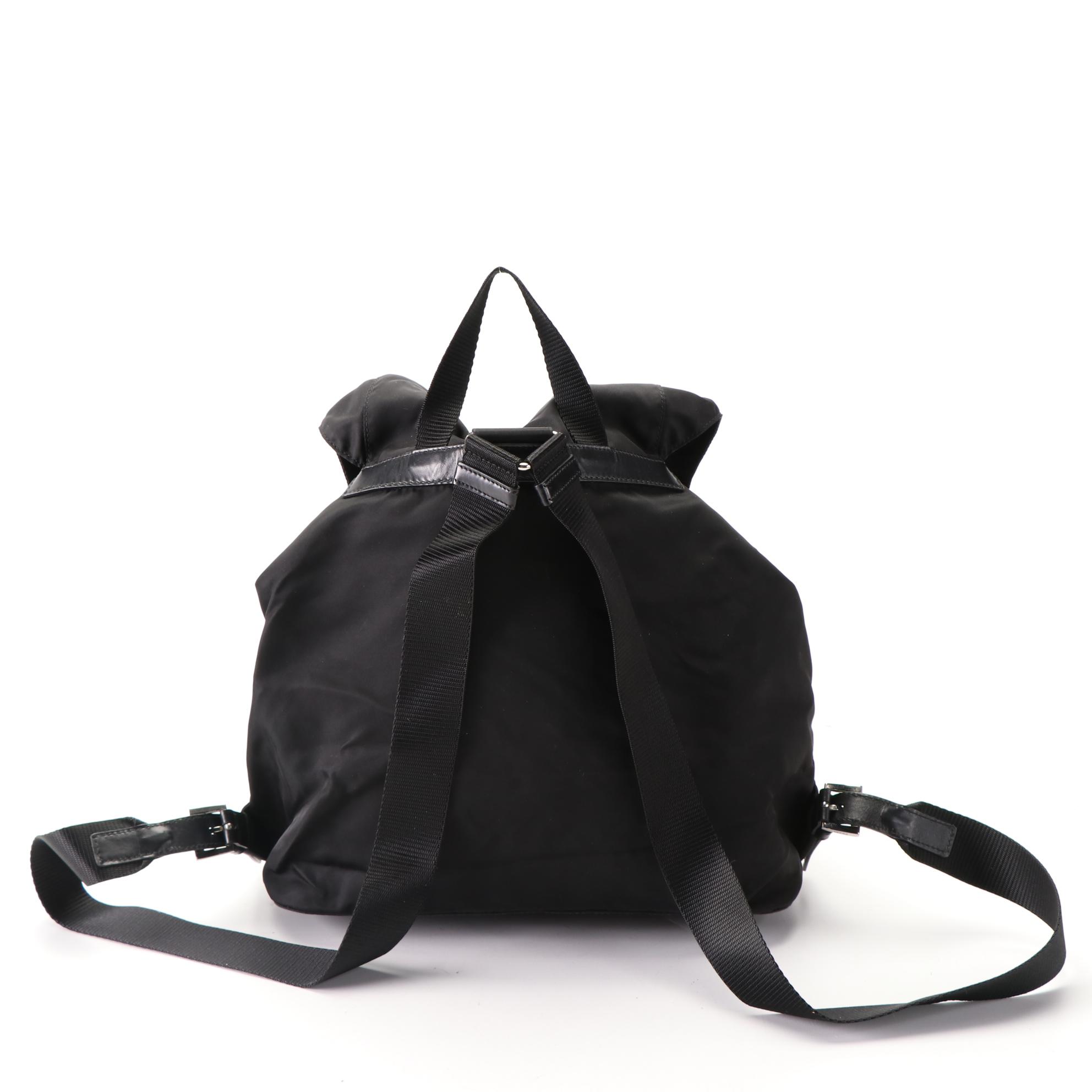 Prada Small Rucksack Backpack in Black Nylon Gabardine and Leather