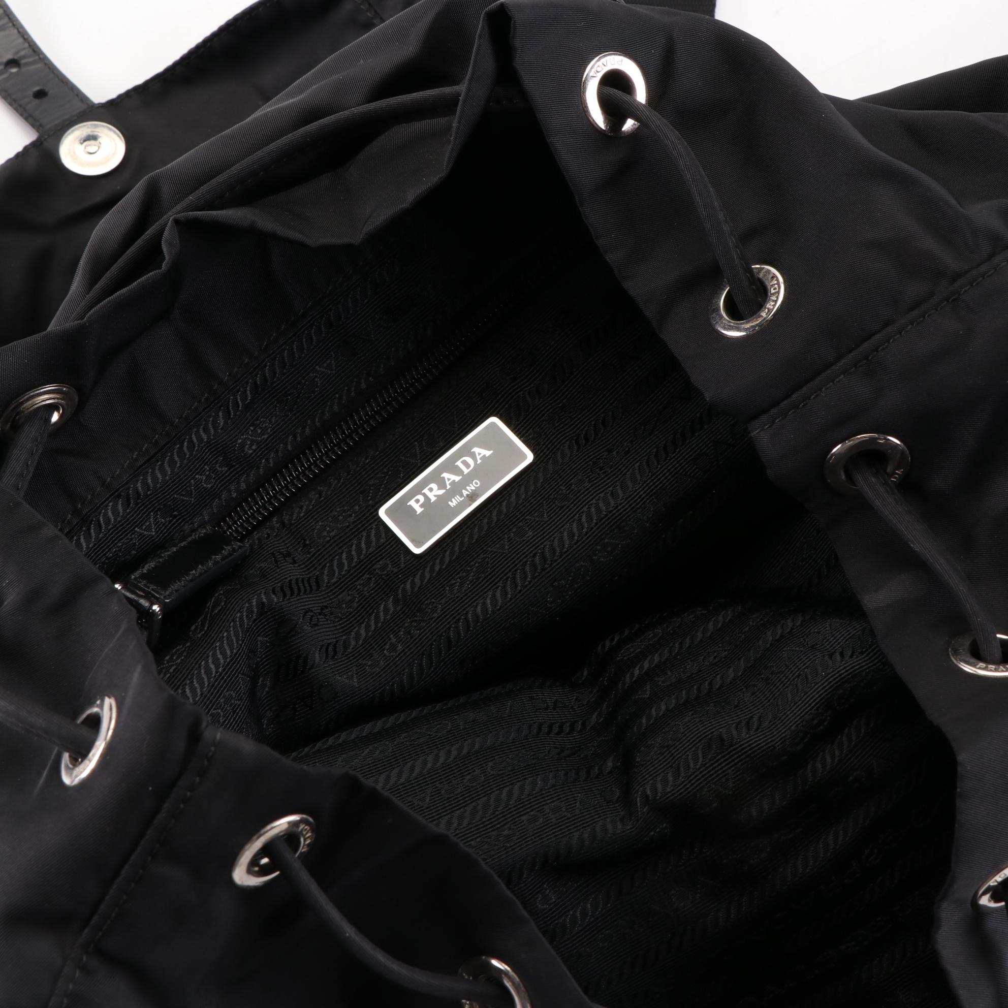 Prada Small Rucksack Backpack in Black Nylon Gabardine and Leather