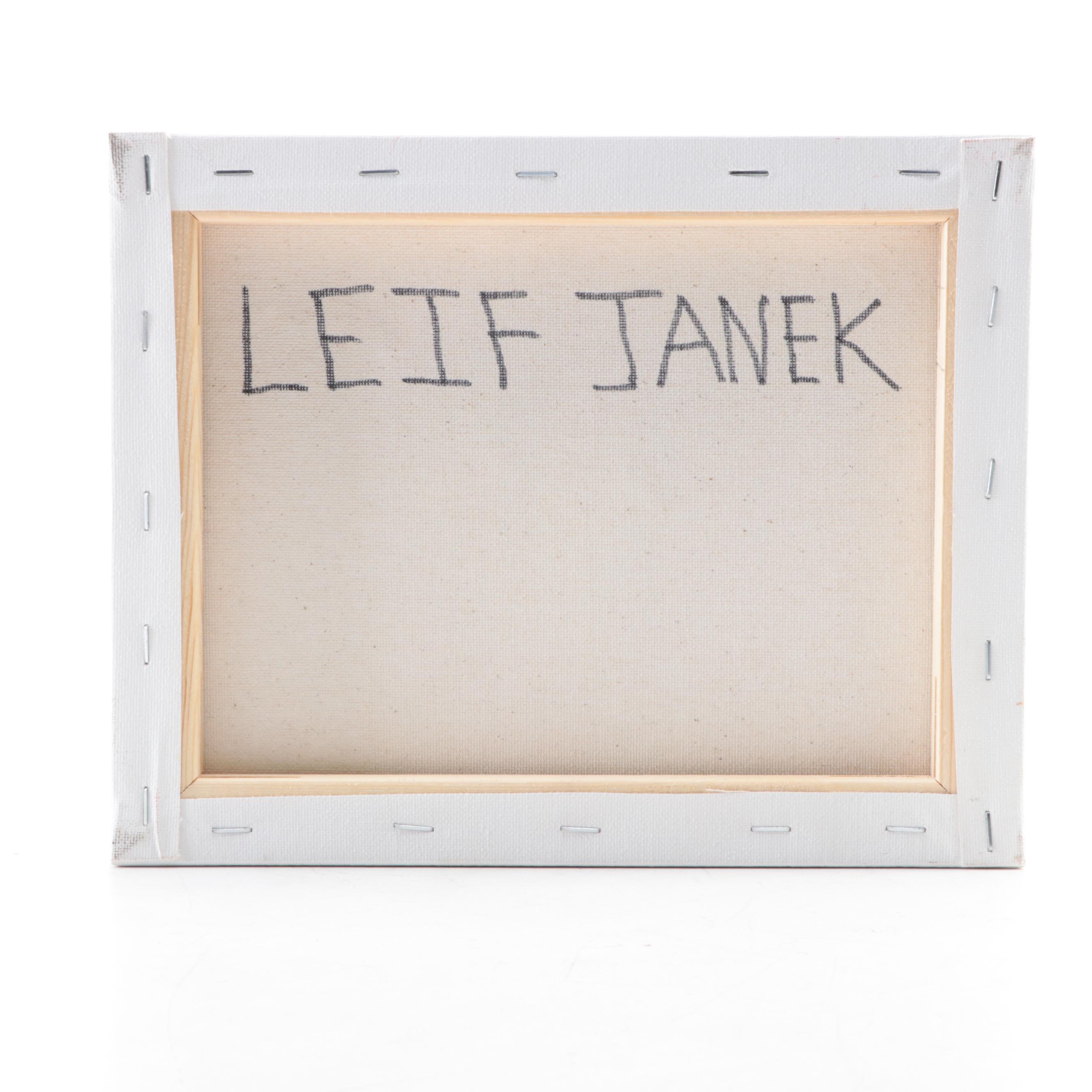 Leif Janek Abstract Floral Acrylic Painting, 21st Century