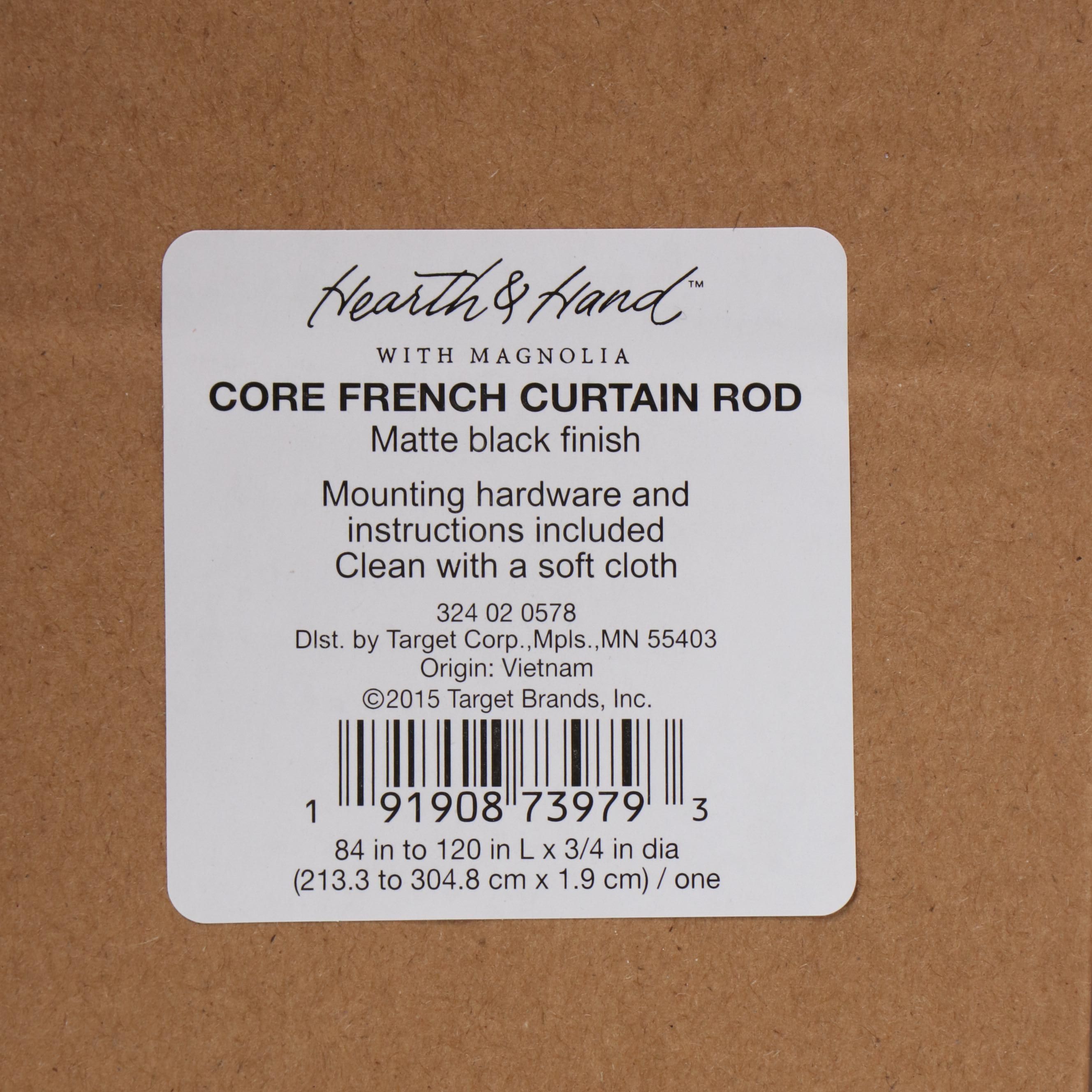 Hearth & Hand with Magnolia French Return Curtain Rods in Matte Black Finish