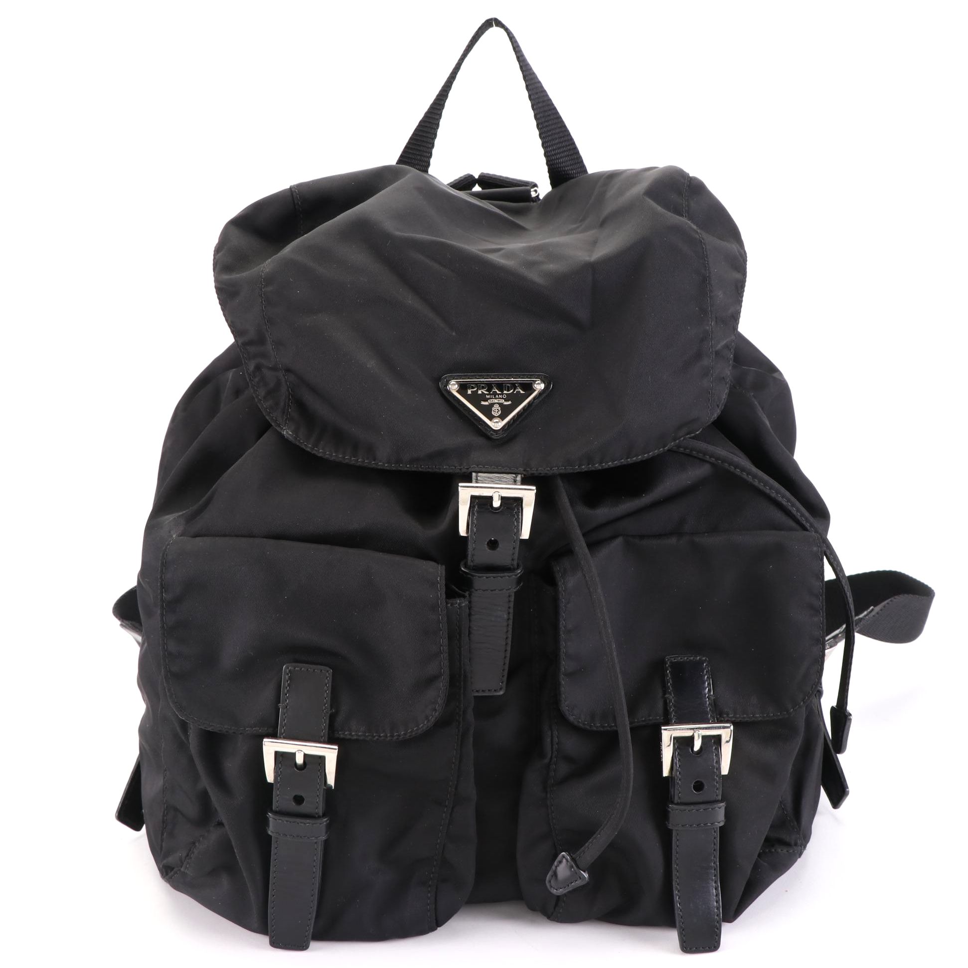 Prada Small Rucksack Backpack in Black Nylon Gabardine and Leather