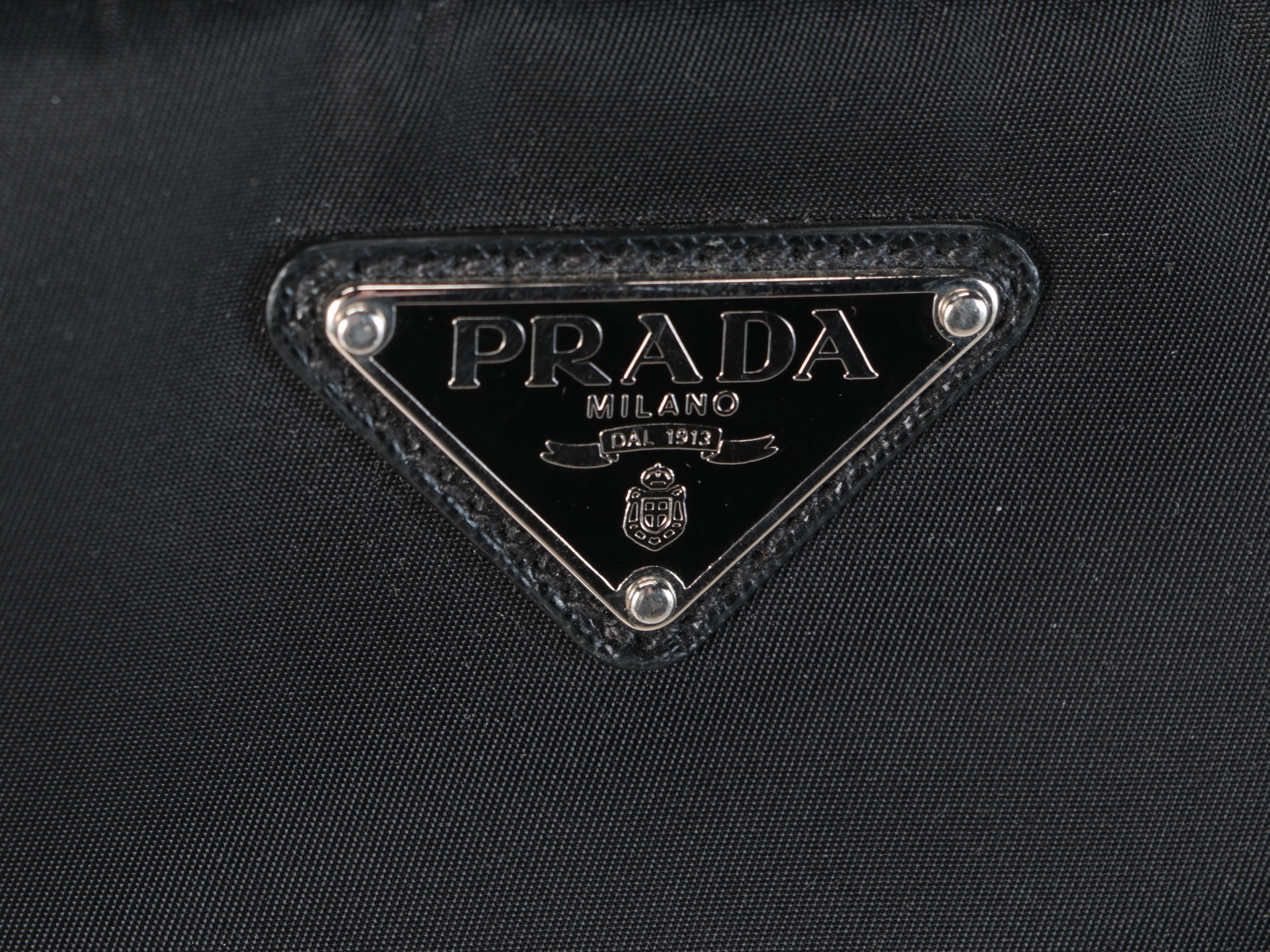 Prada 19" Trolley Suitcase in Black Tessuto Nylon and Saffiano Leather