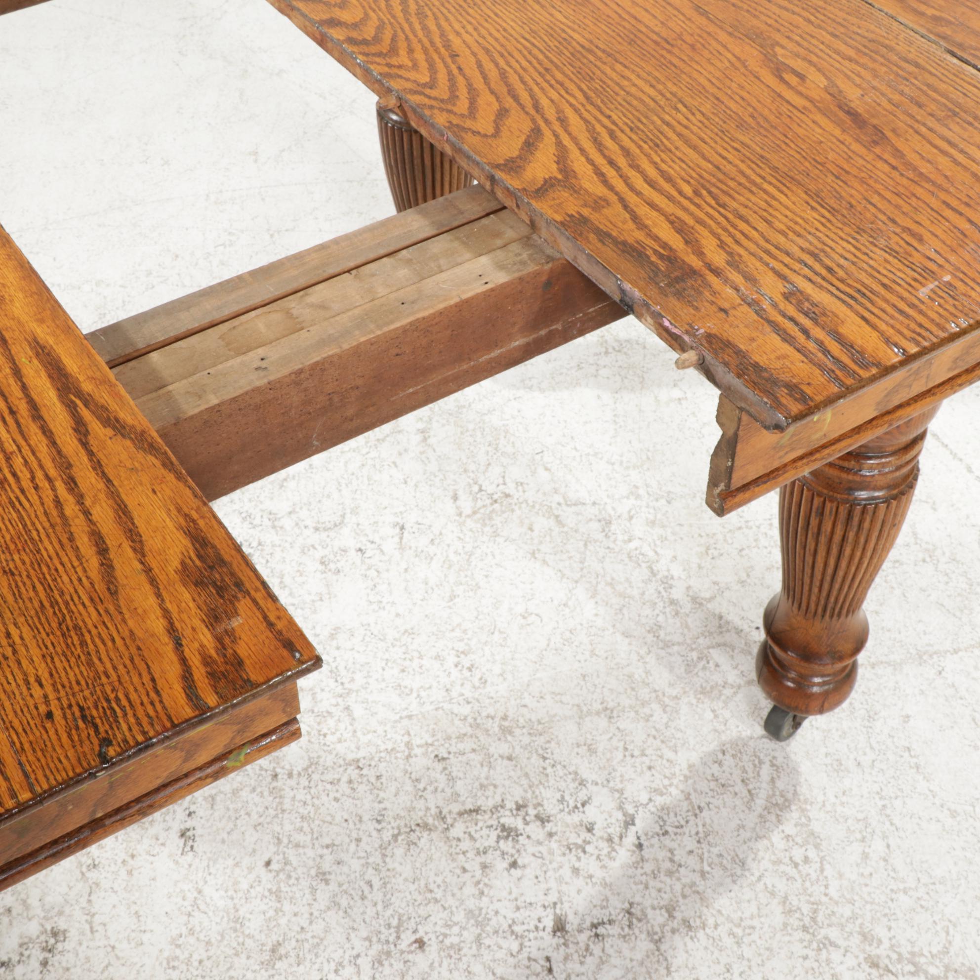 Late Victorian Square Oak Table, Early 20th Century