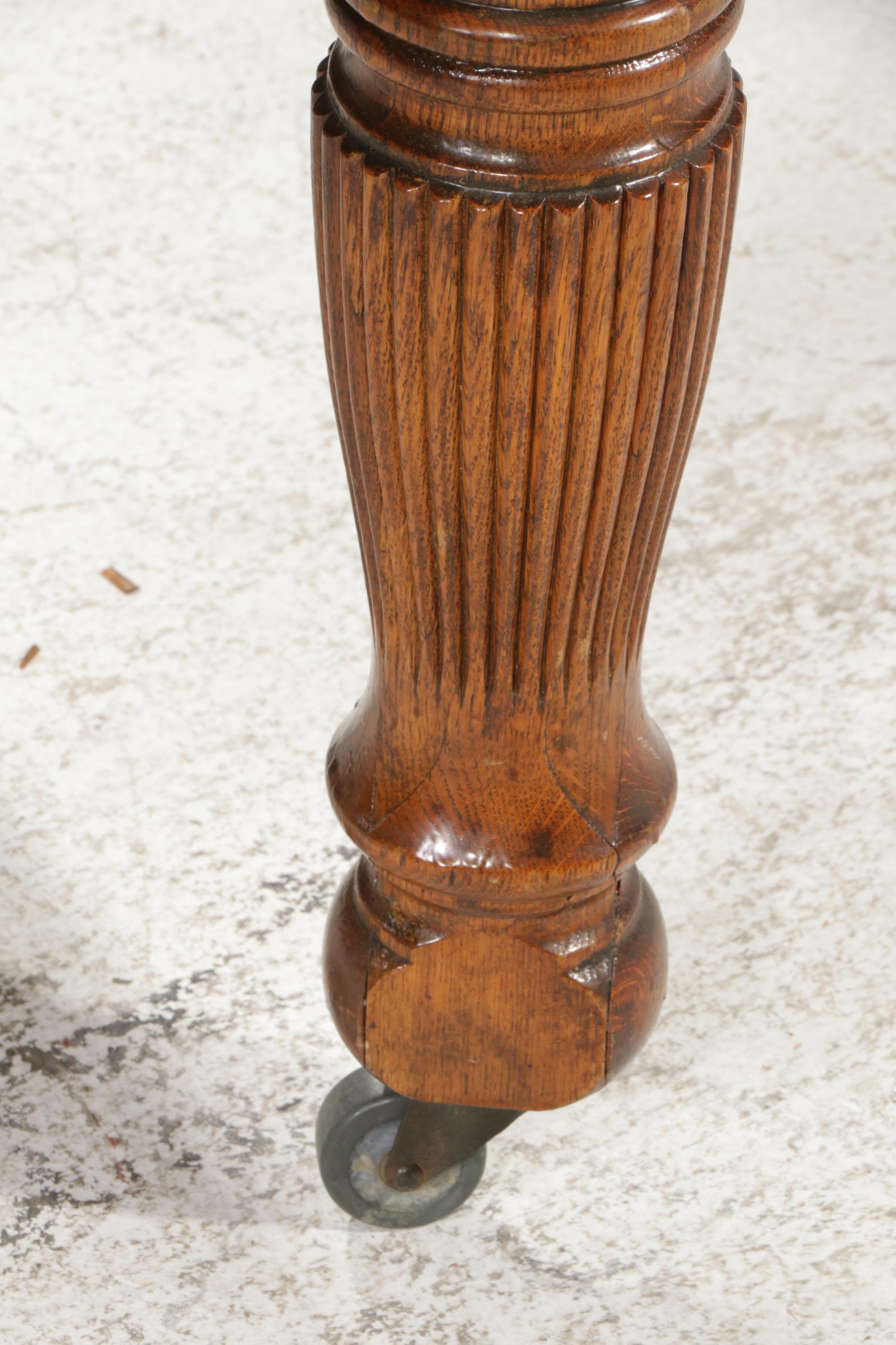 Late Victorian Square Oak Table, Early 20th Century