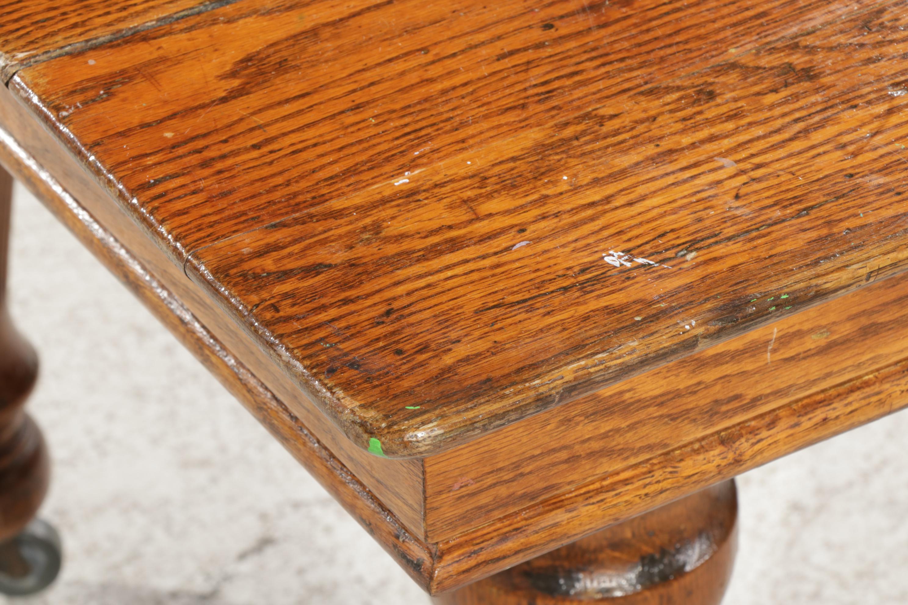 Late Victorian Square Oak Table, Early 20th Century