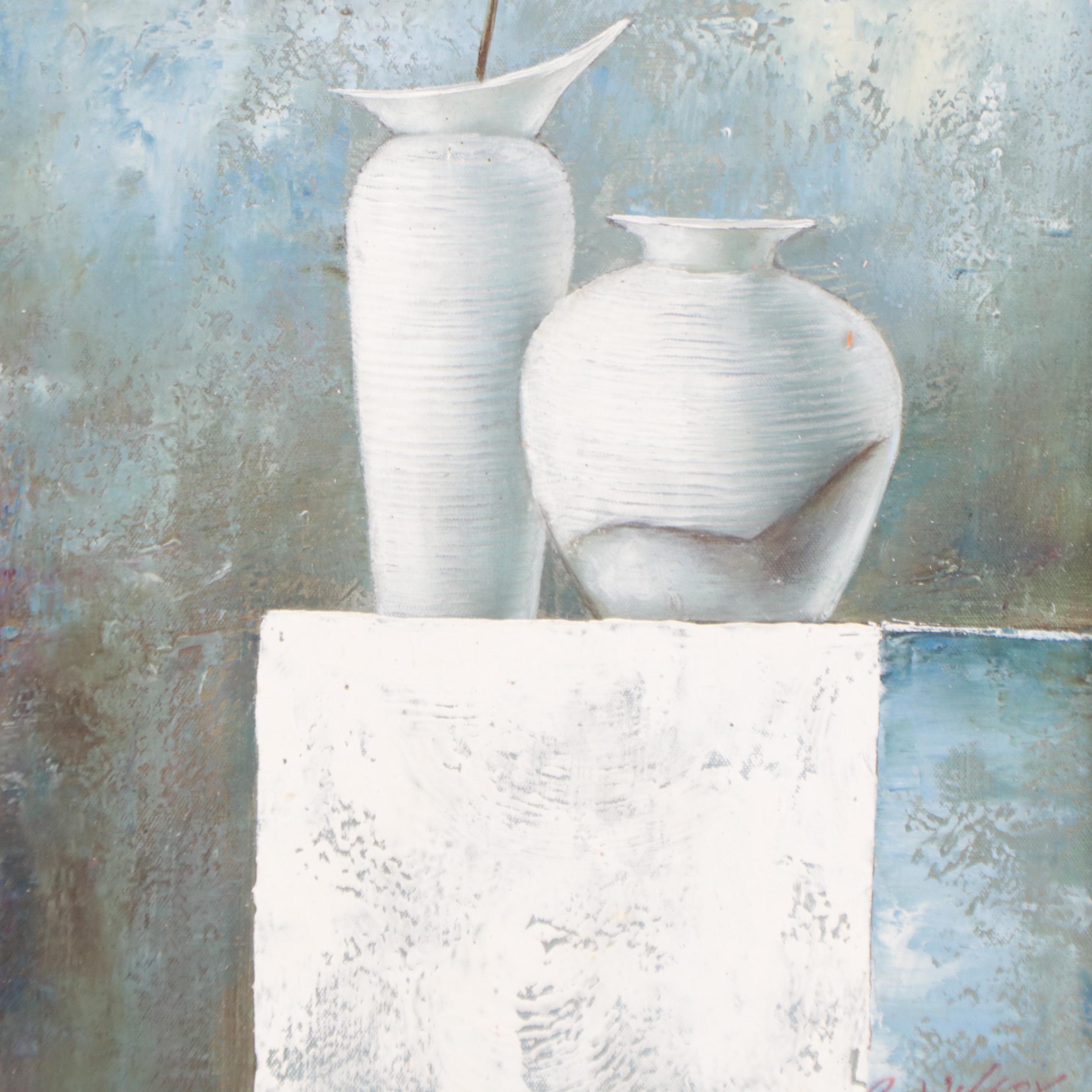 Robert Wilcox Still Life Mixed Media Painting