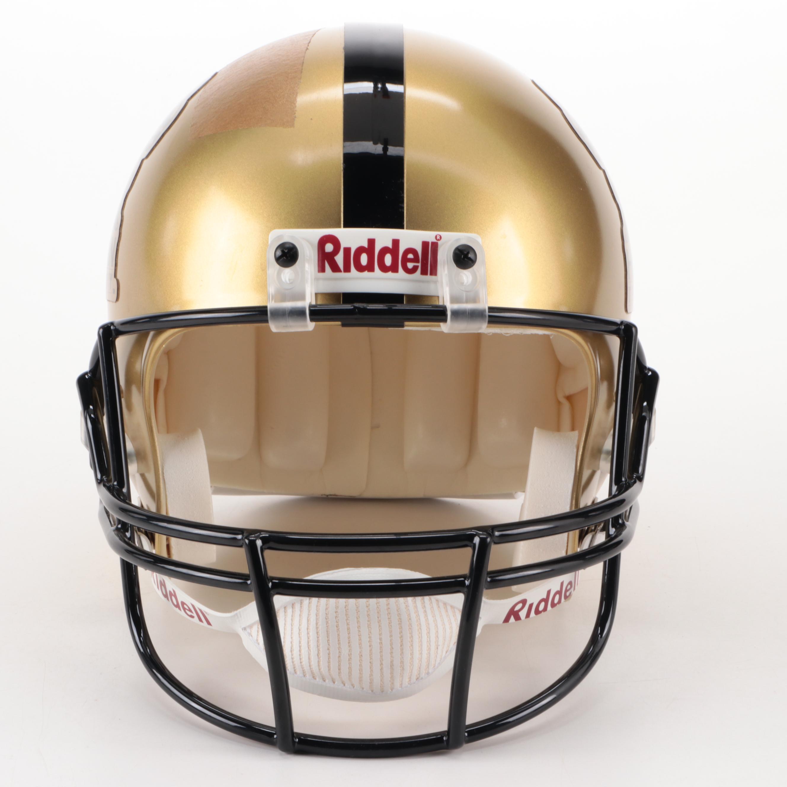 Johnny Lattner Signed Heisman Trophy Full Size Replica Riddell Football Helmet