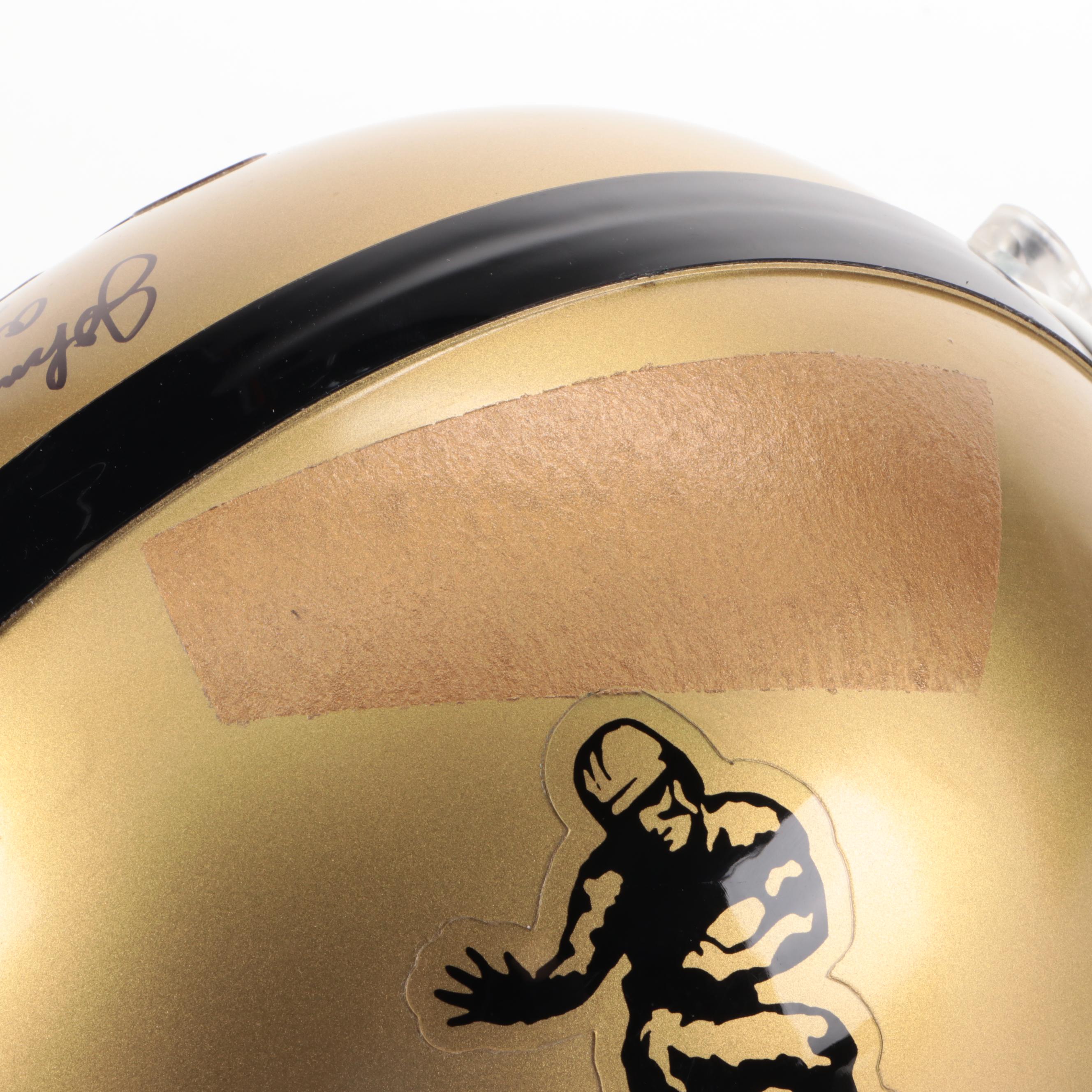 Johnny Lattner Signed Heisman Trophy Full Size Replica Riddell Football Helmet