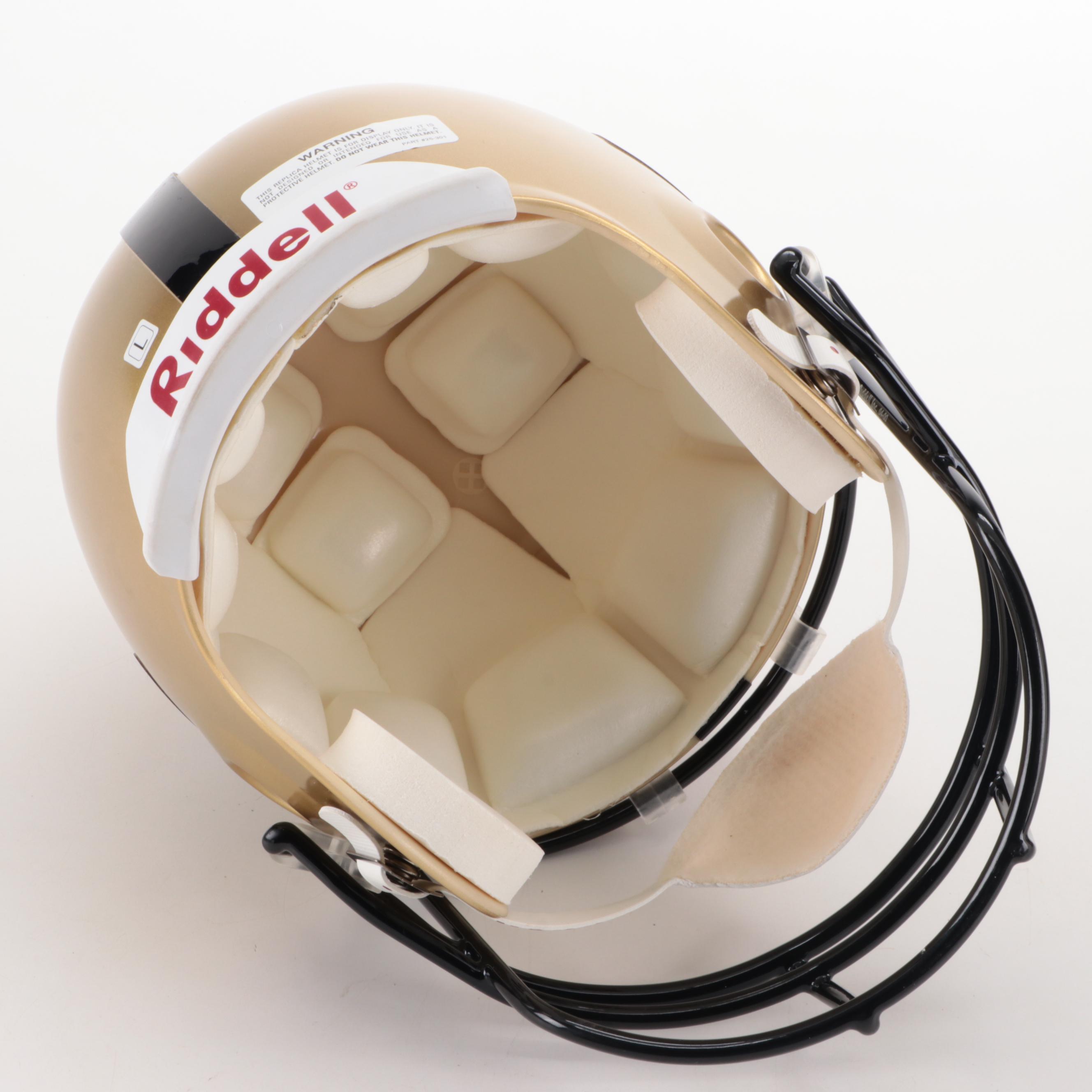 Johnny Lattner Signed Heisman Trophy Full Size Replica Riddell Football Helmet