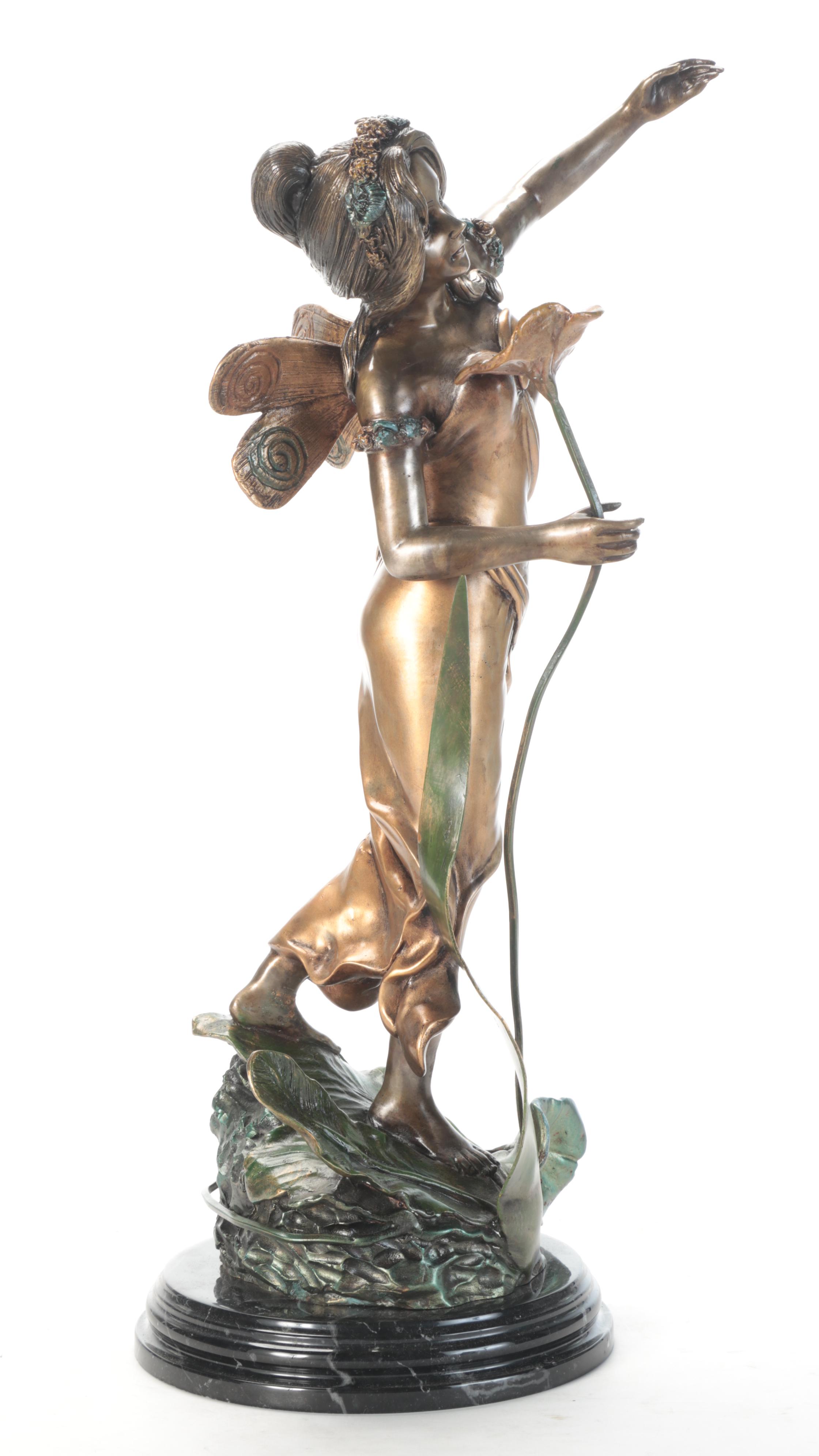 Art Nouveau Style Bronze Sculpture of Fairy