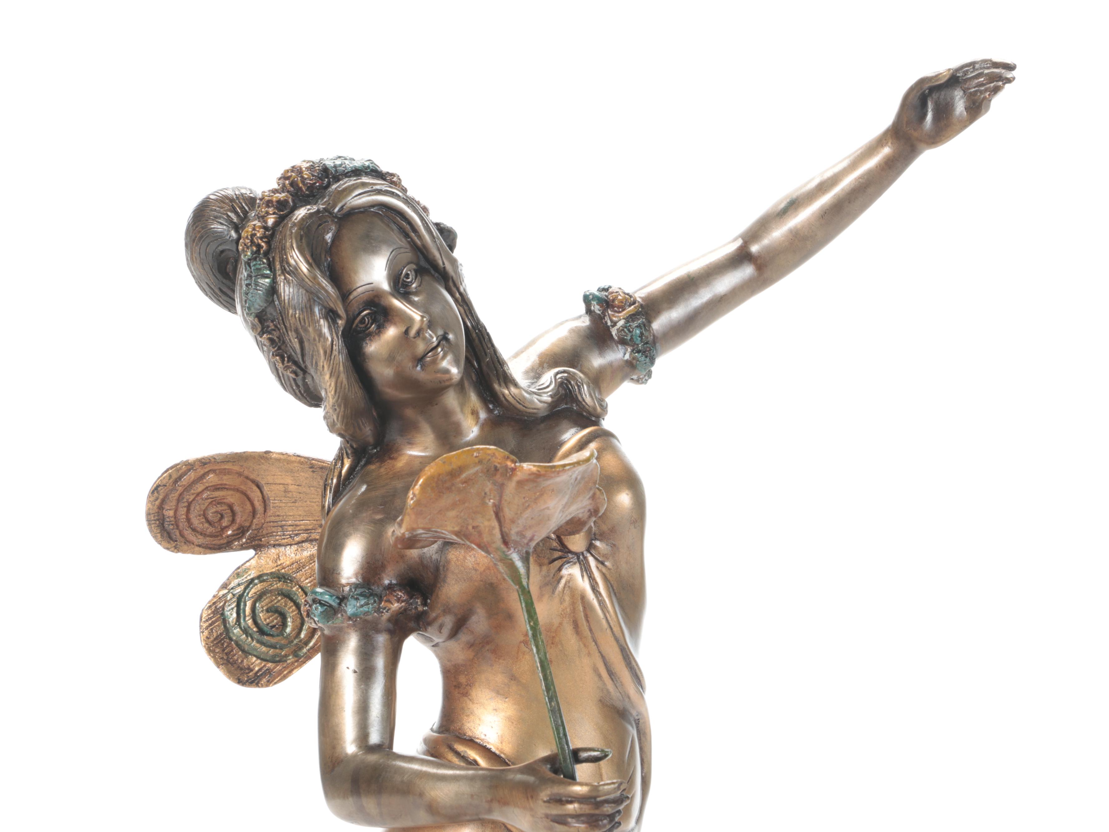 Art Nouveau Style Bronze Sculpture of Fairy