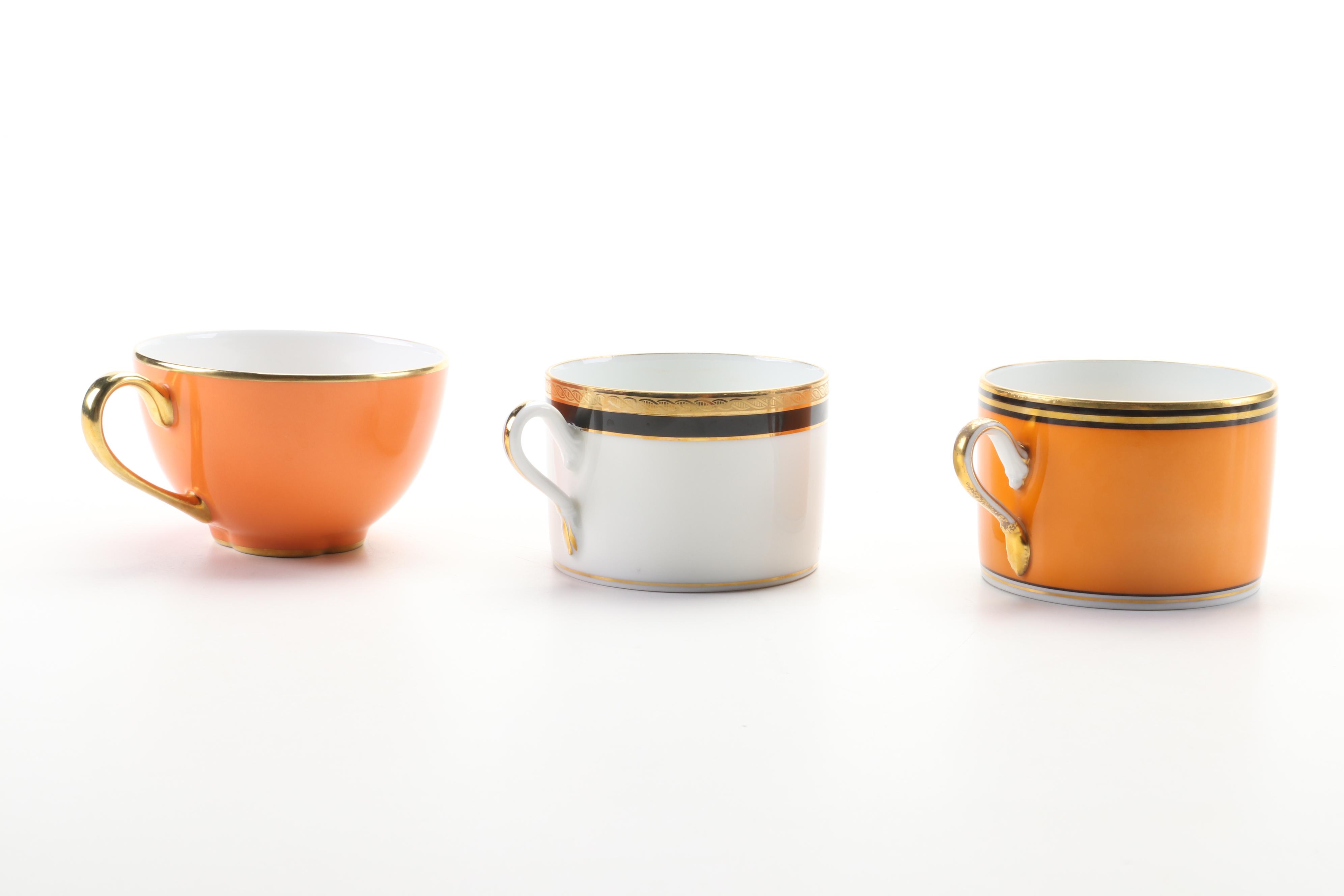 Legle Limoges, Richard Ginori and Other Cups and Saucers with Mug