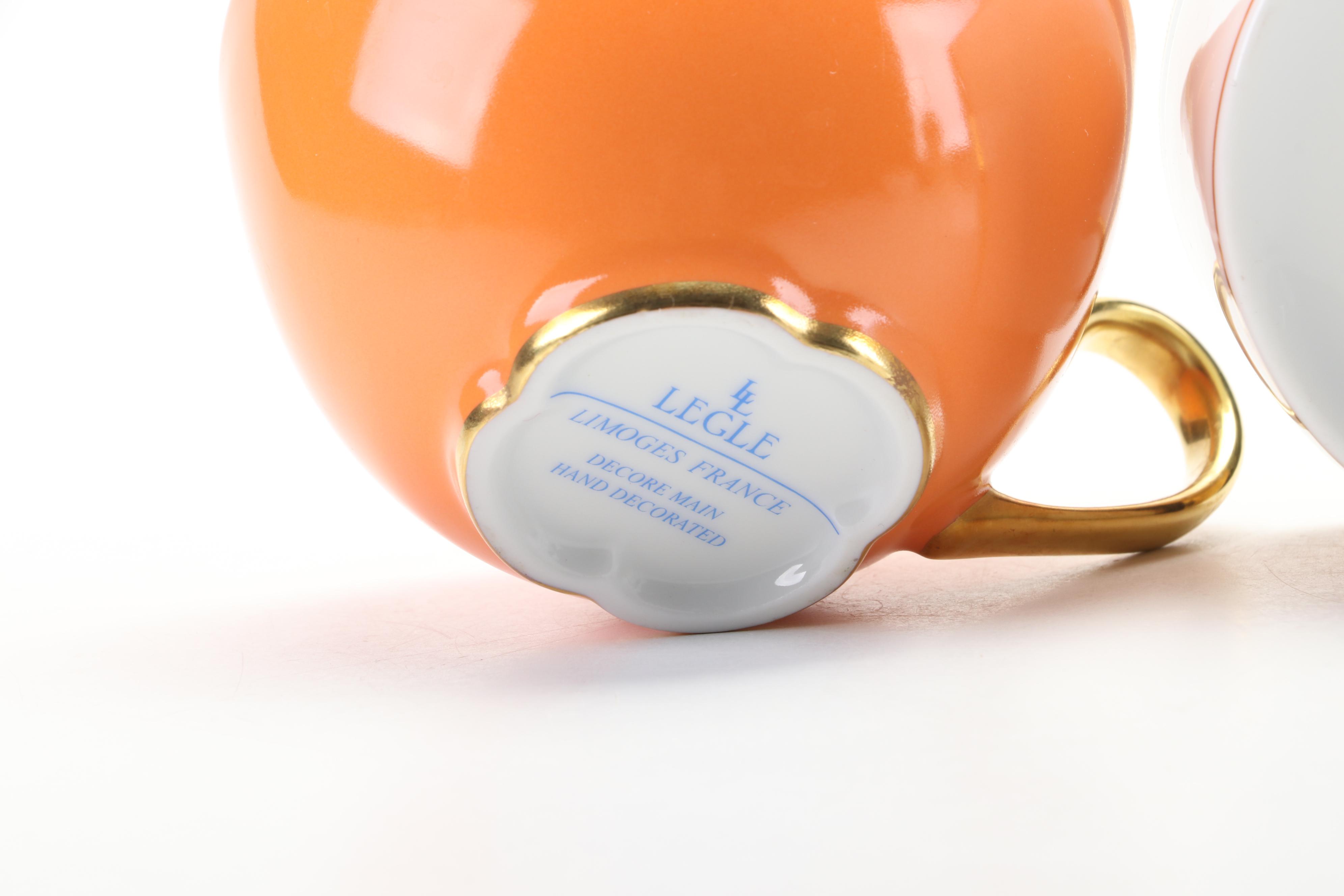 Legle Limoges, Richard Ginori and Other Cups and Saucers with Mug