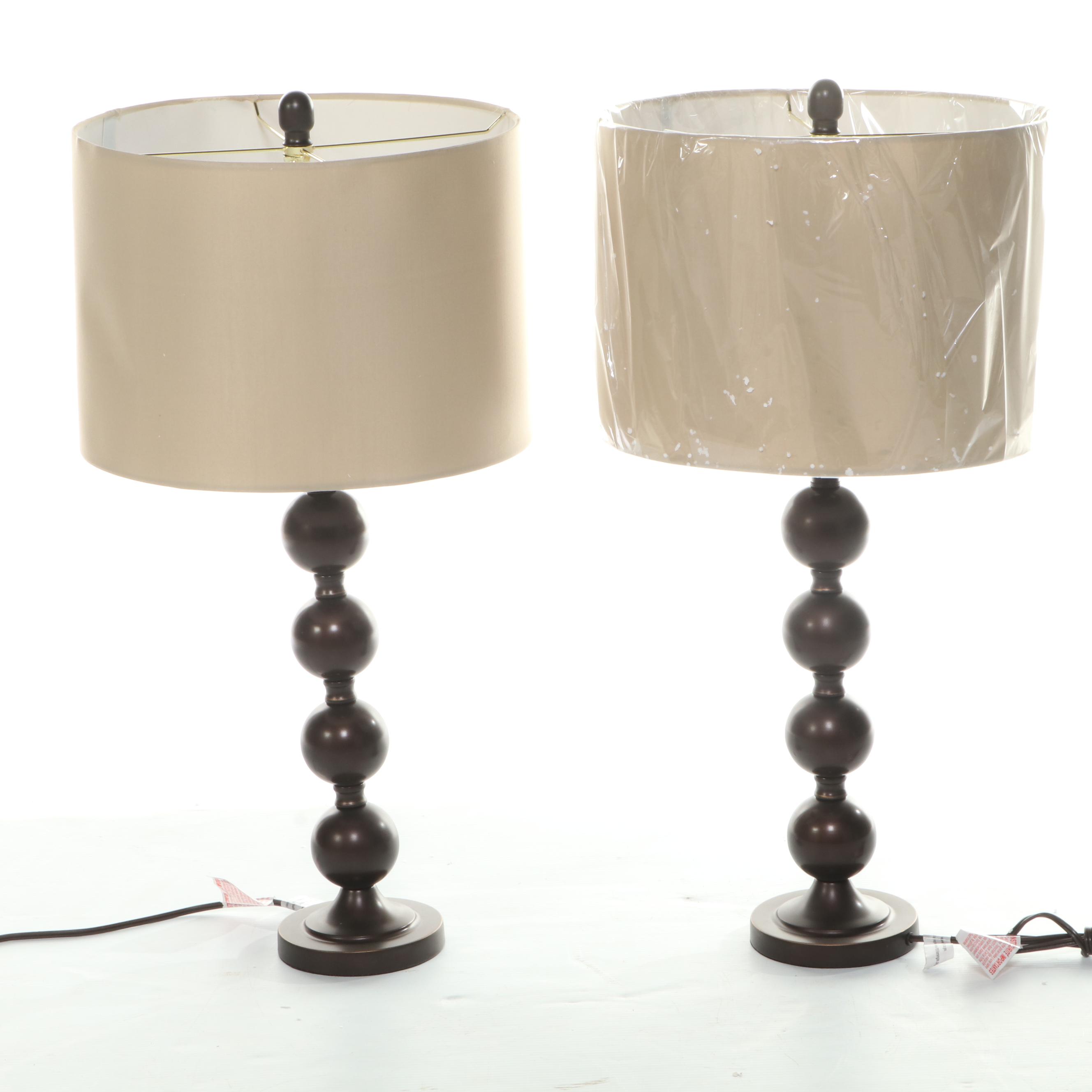 Décor Therapy "Sadie" Metal Stacked Ball Table Lamps and Floor Lamp