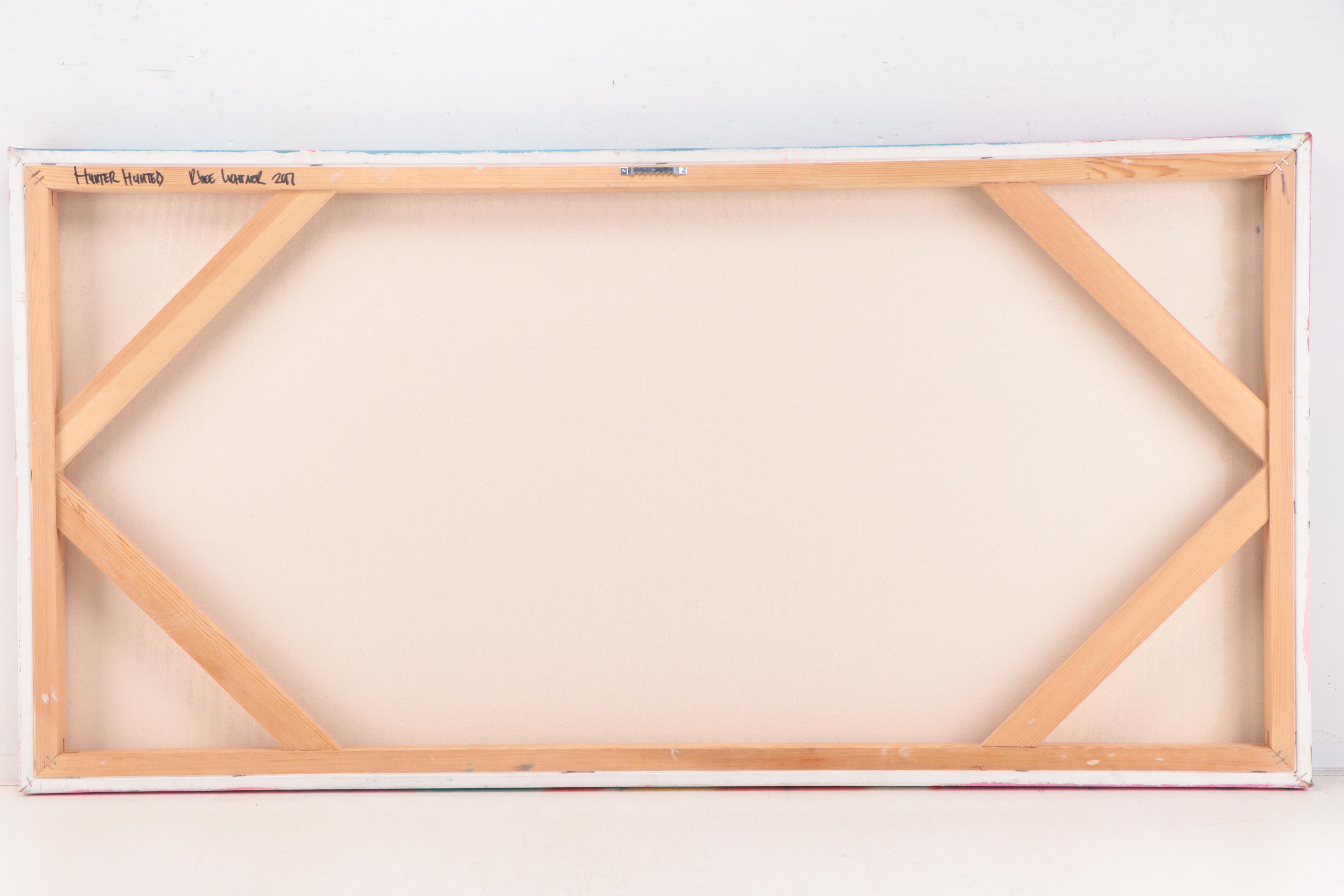 Rhee Lightner Mixed Media Painting "Hunter Hunted," 2017