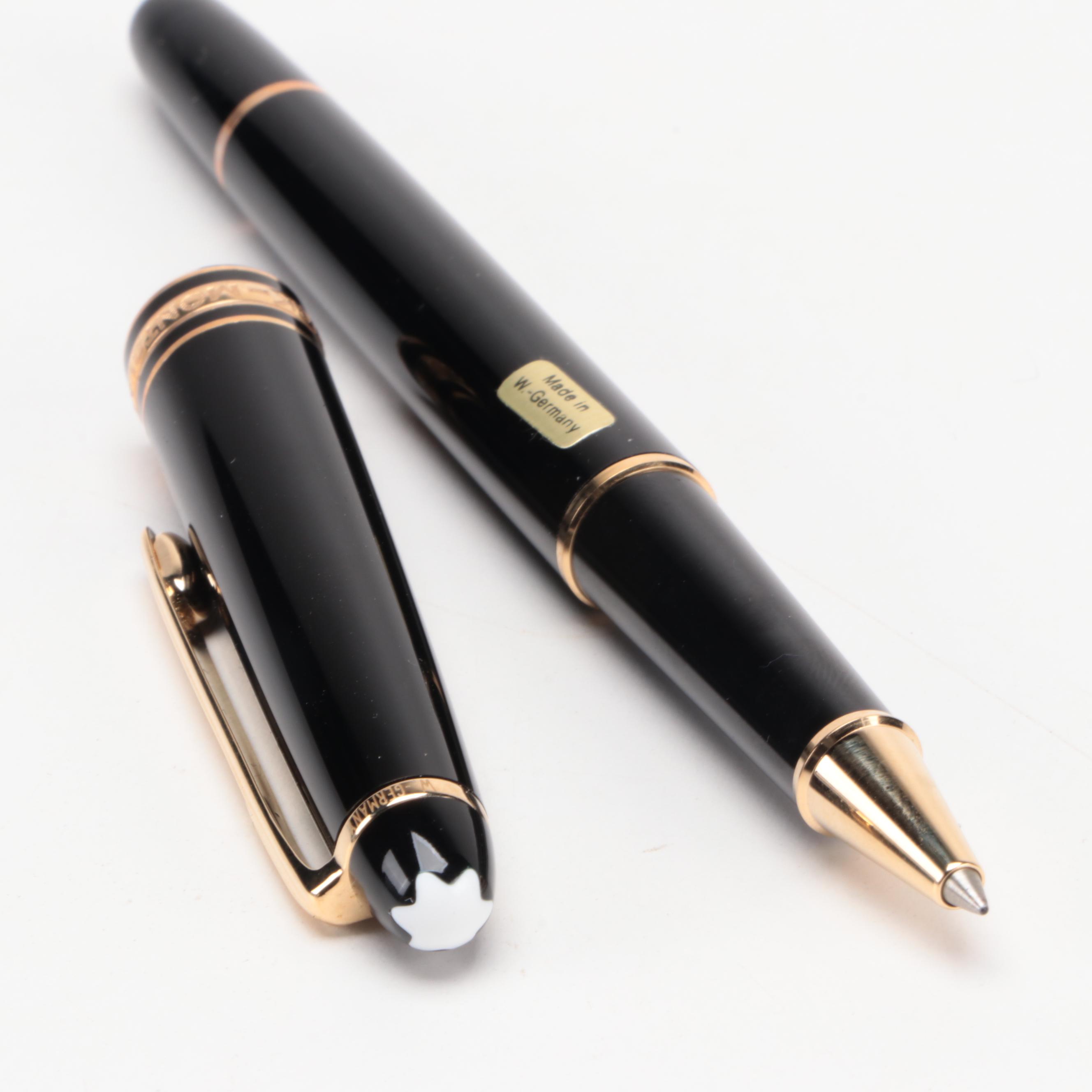 Montblanc Meisterstück Black Resin Rollerball Pen with Refill and Case