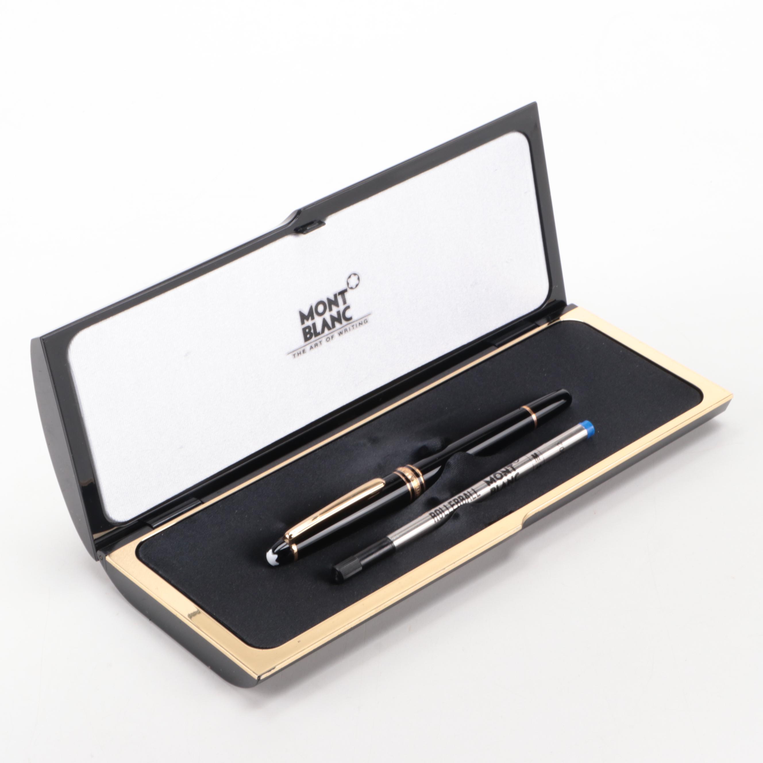 Montblanc Meisterstück Black Resin Rollerball Pen with Refill and Case