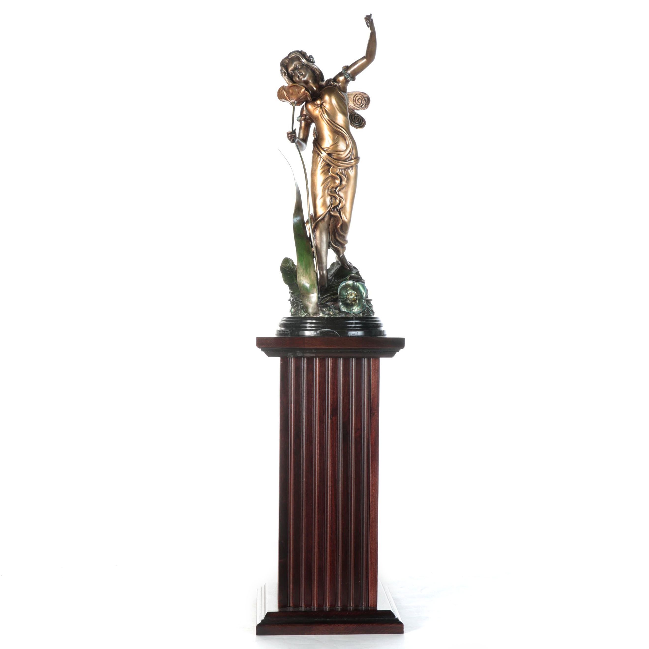 Art Nouveau Style Bronze Sculpture of Fairy