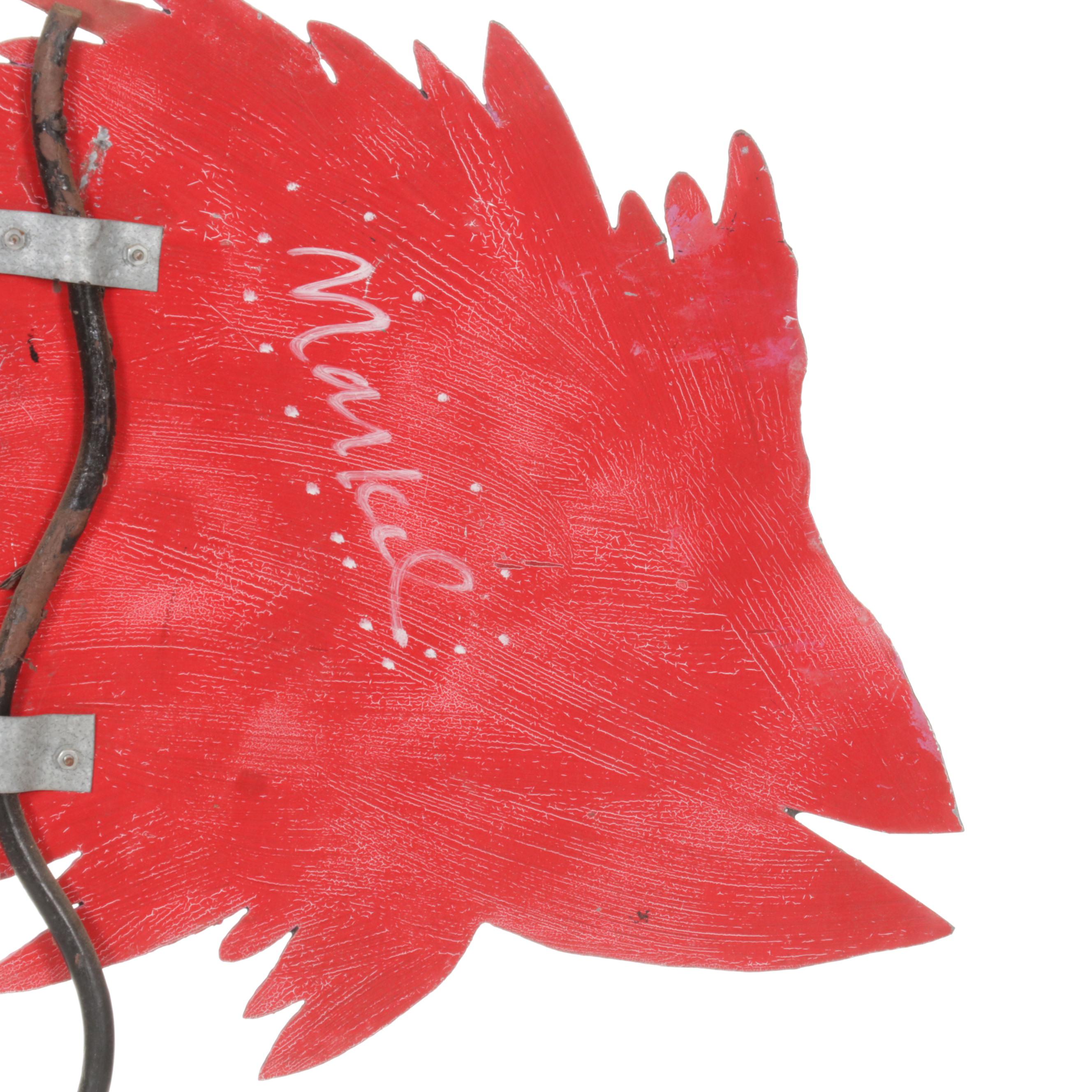 Signed Embellished Metal Fish Sculpture by Markel