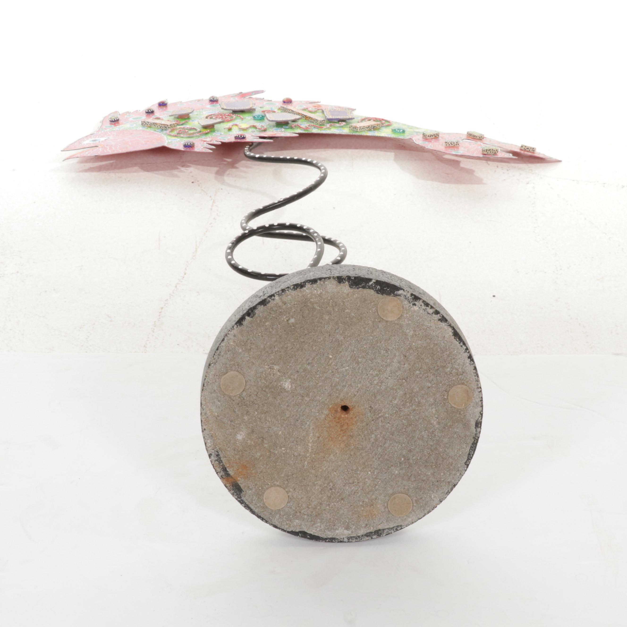 Signed Embellished Metal Fish Sculpture by Markel