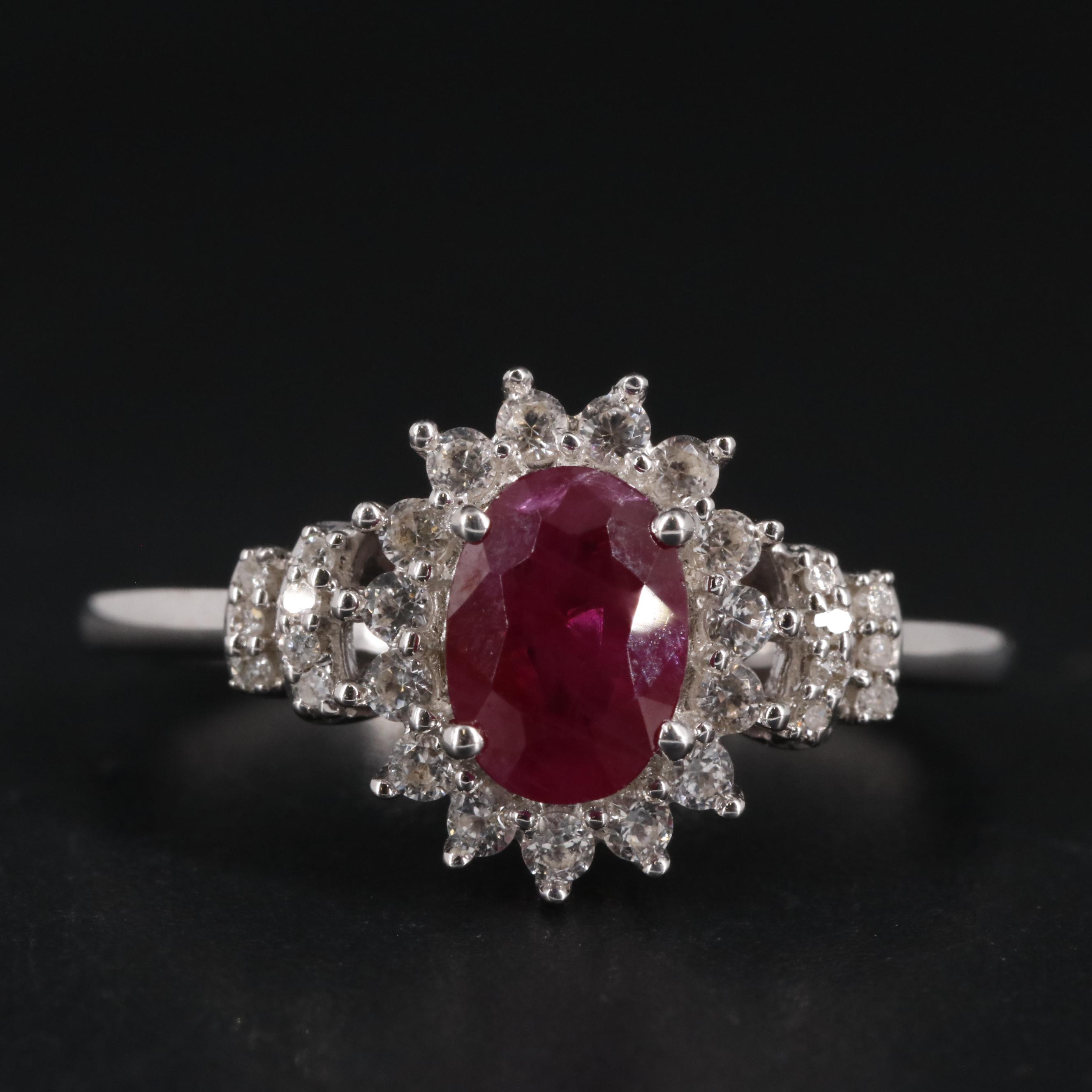 Sterling Silver Ruby and Sapphire Ring