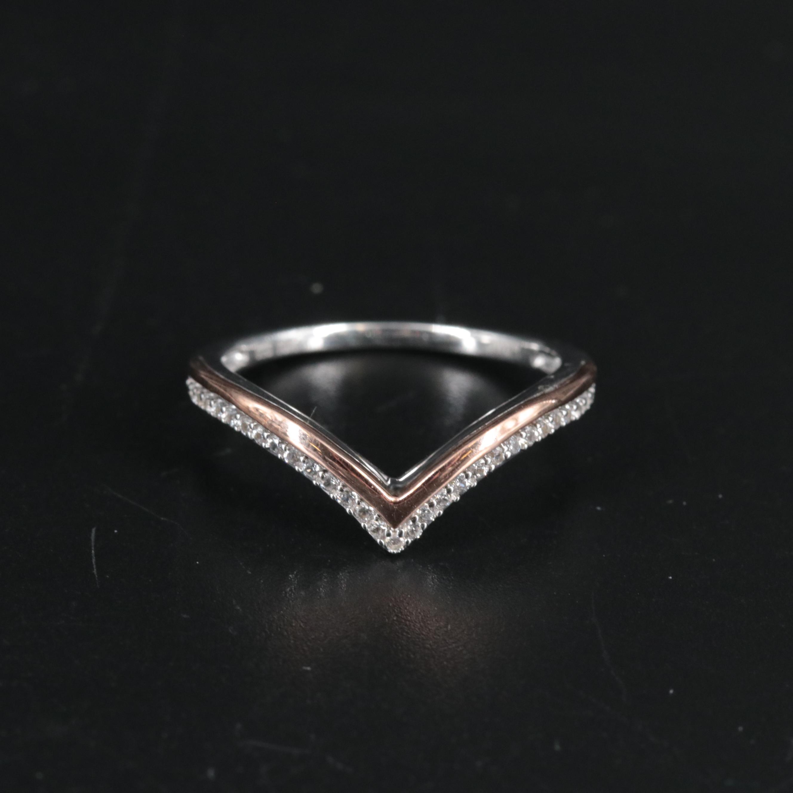 Sterling Silver Sapphire Ring with 10K Gold Accents