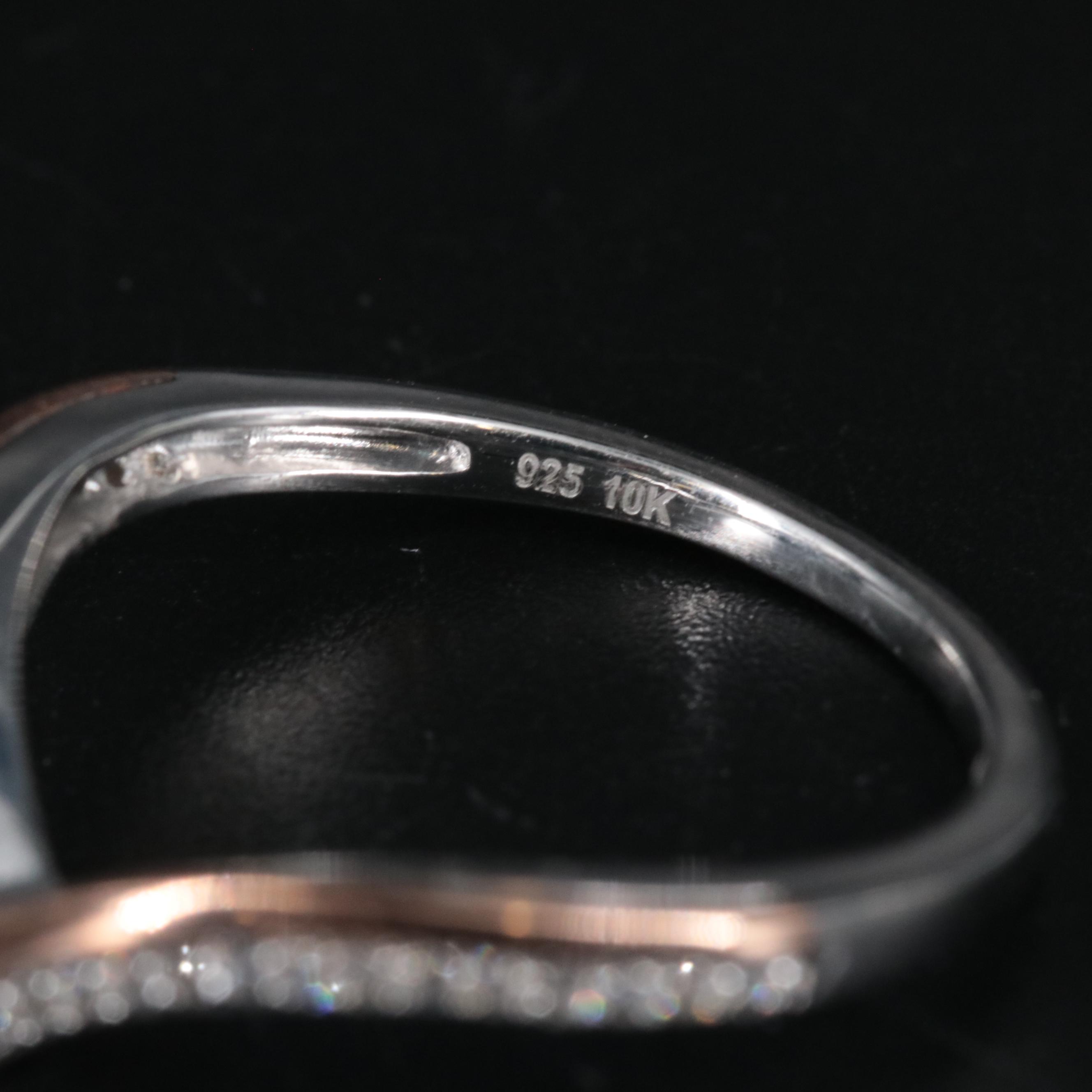 Sterling Silver Sapphire Ring with 10K Gold Accents