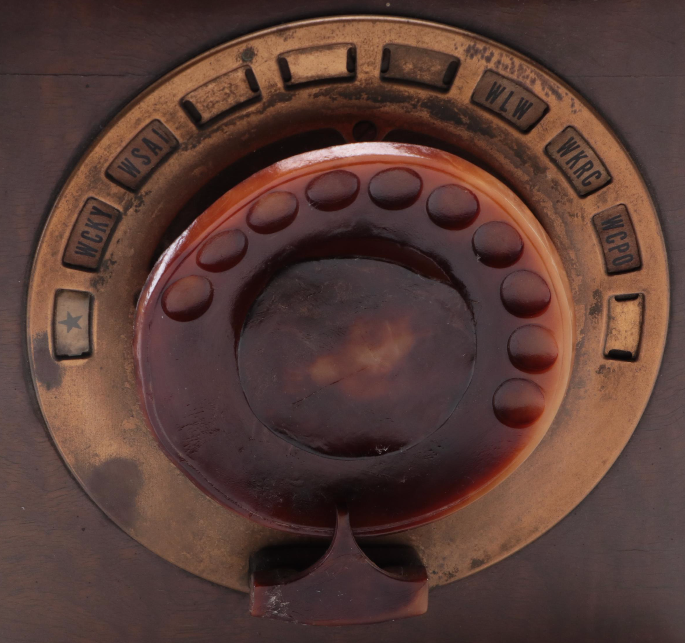 Philco "Mystery" Wood and Bakelite Remote Radio Control and Antenna