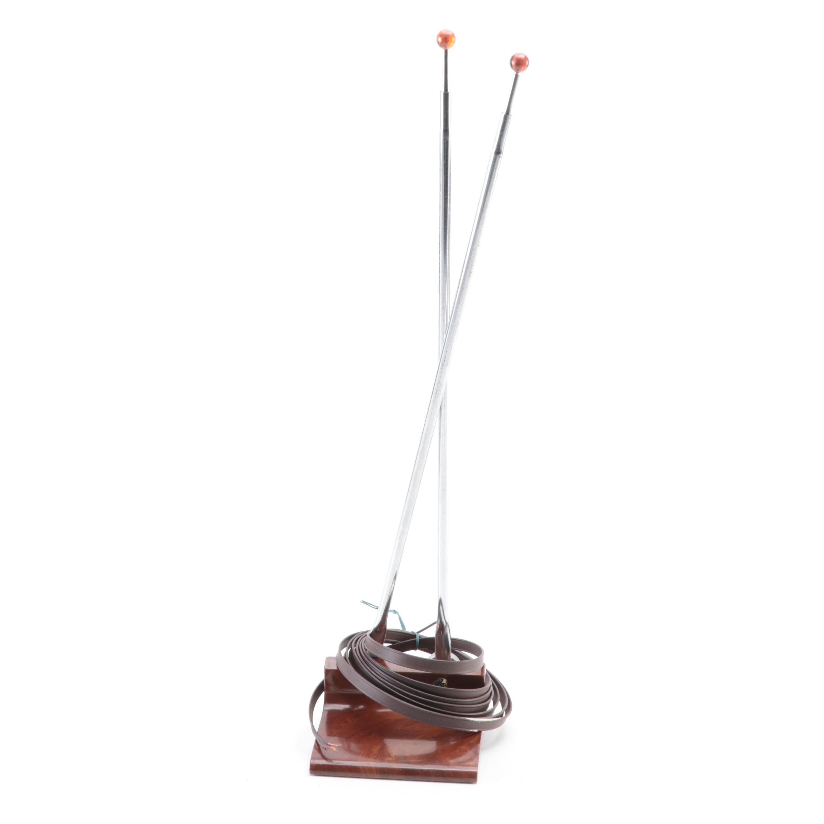 Philco "Mystery" Wood and Bakelite Remote Radio Control and Antenna