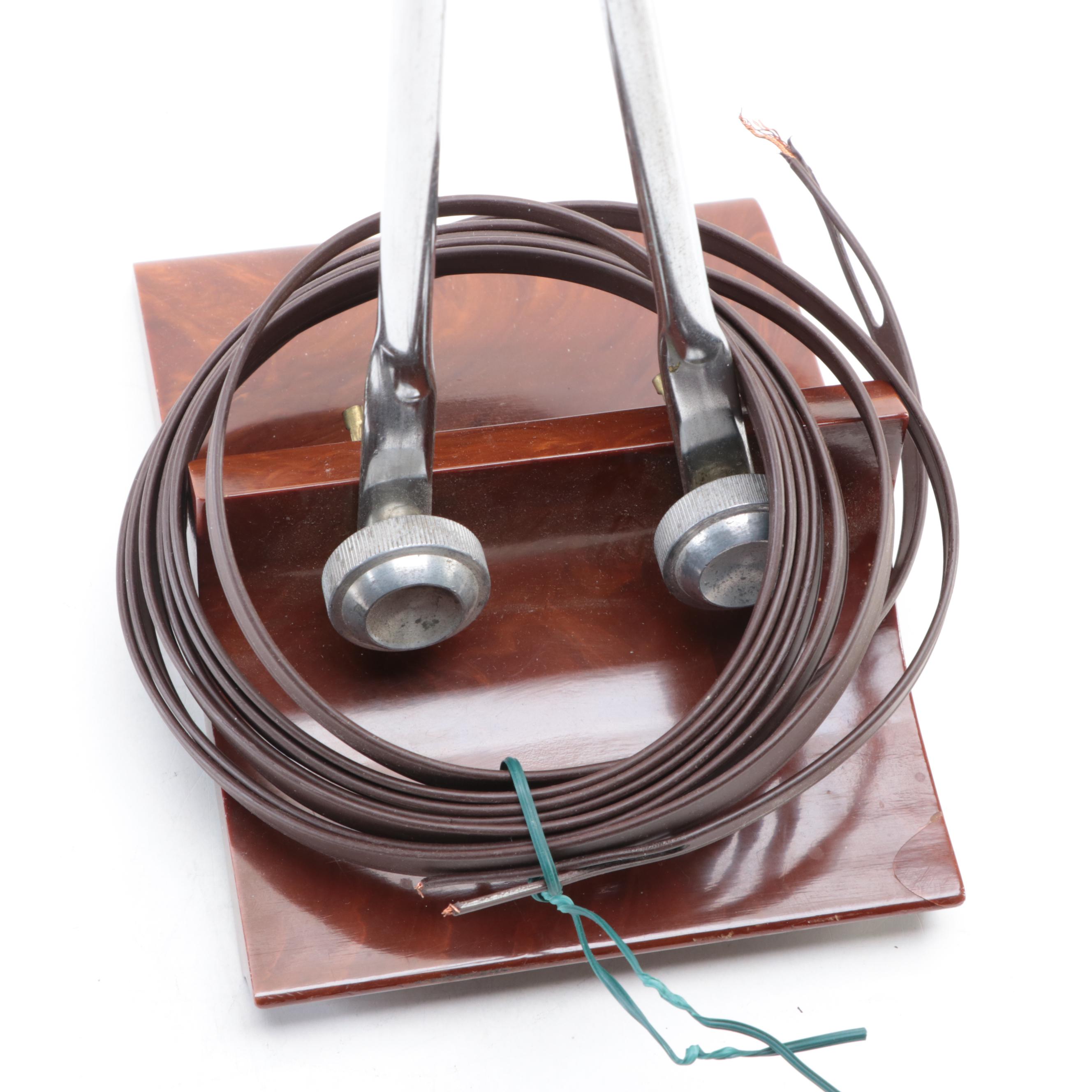 Philco "Mystery" Wood and Bakelite Remote Radio Control and Antenna