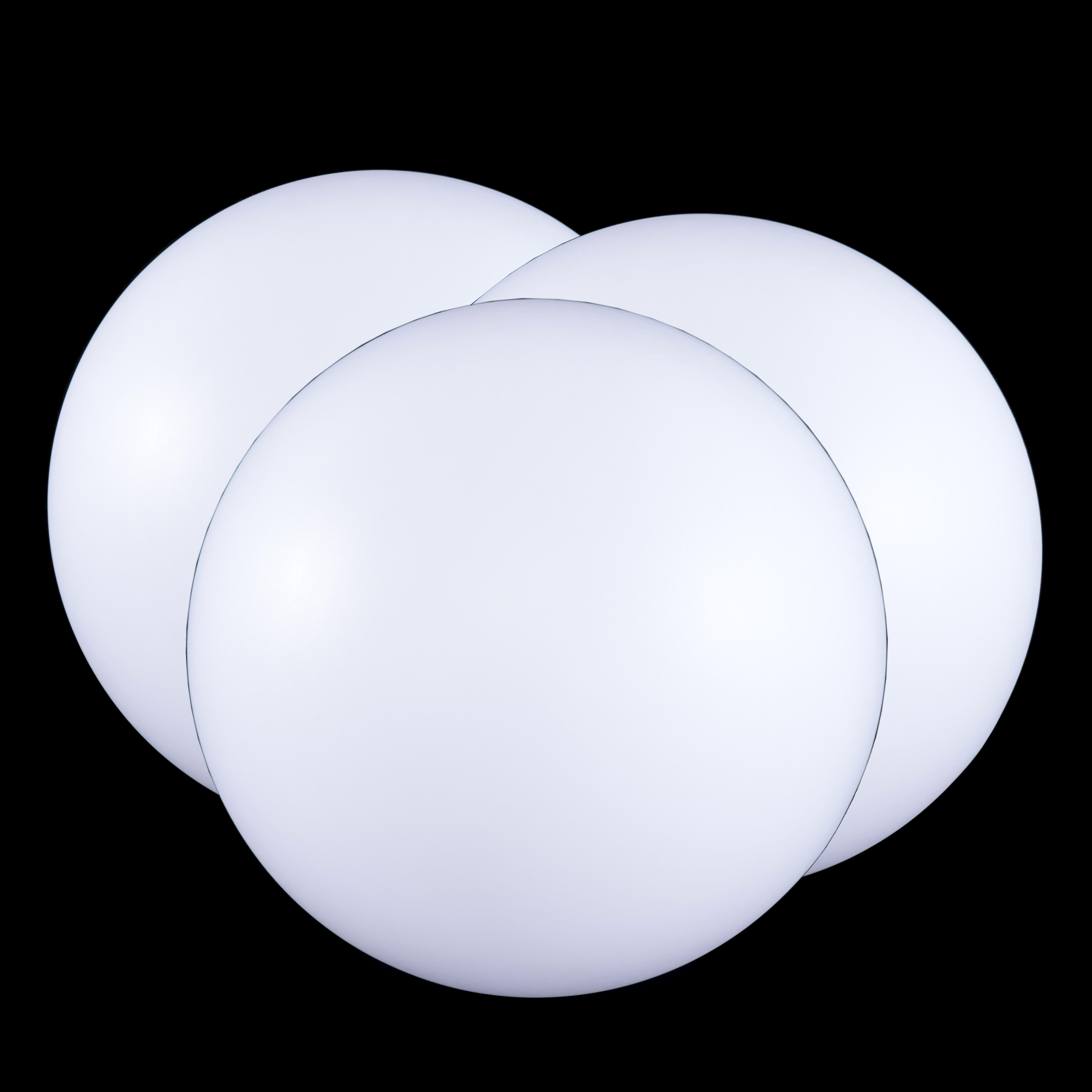 Three Large Rechargeable LED Orb Lights With Remote