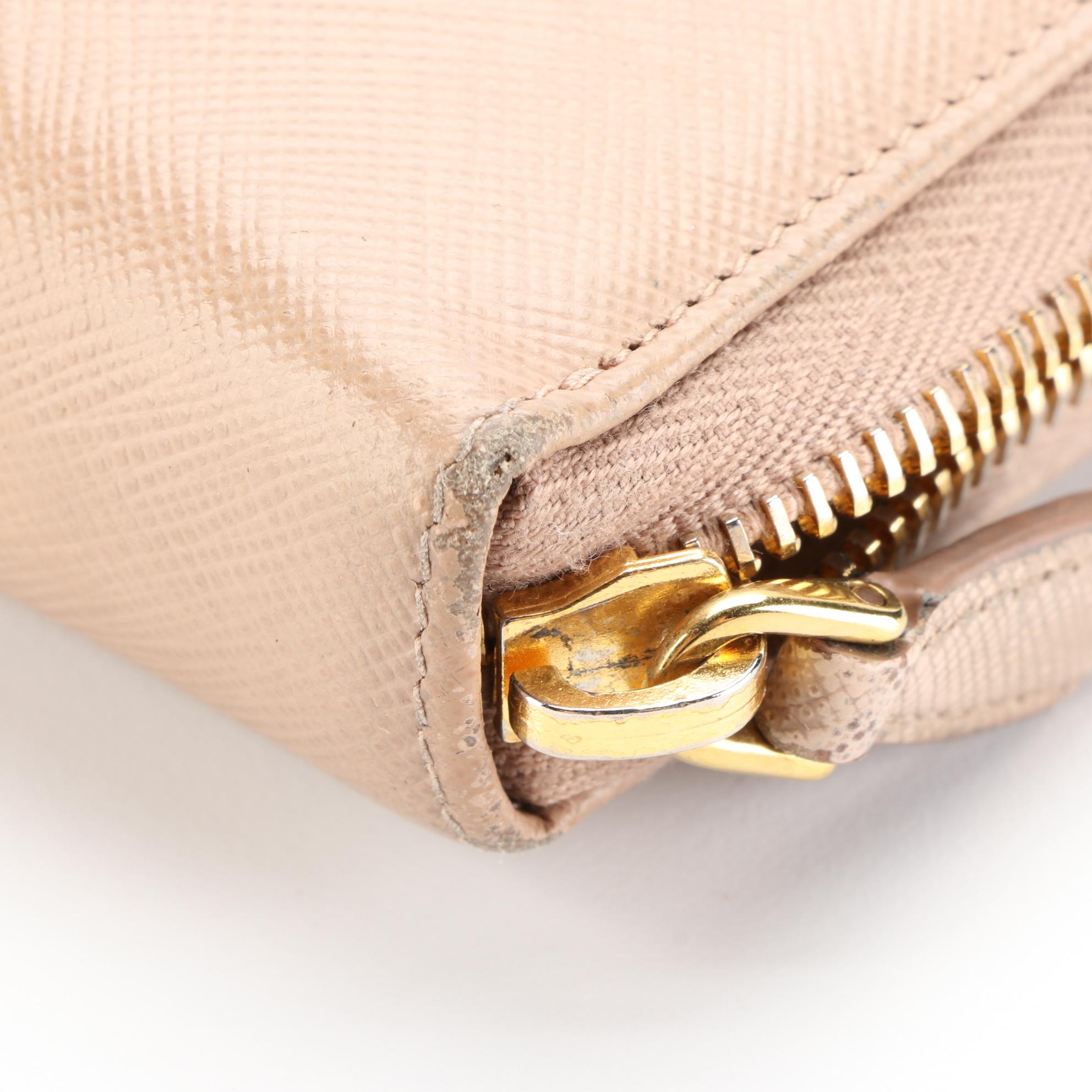 Prada Zip-Around Wallet in Saffiano Leather with Box