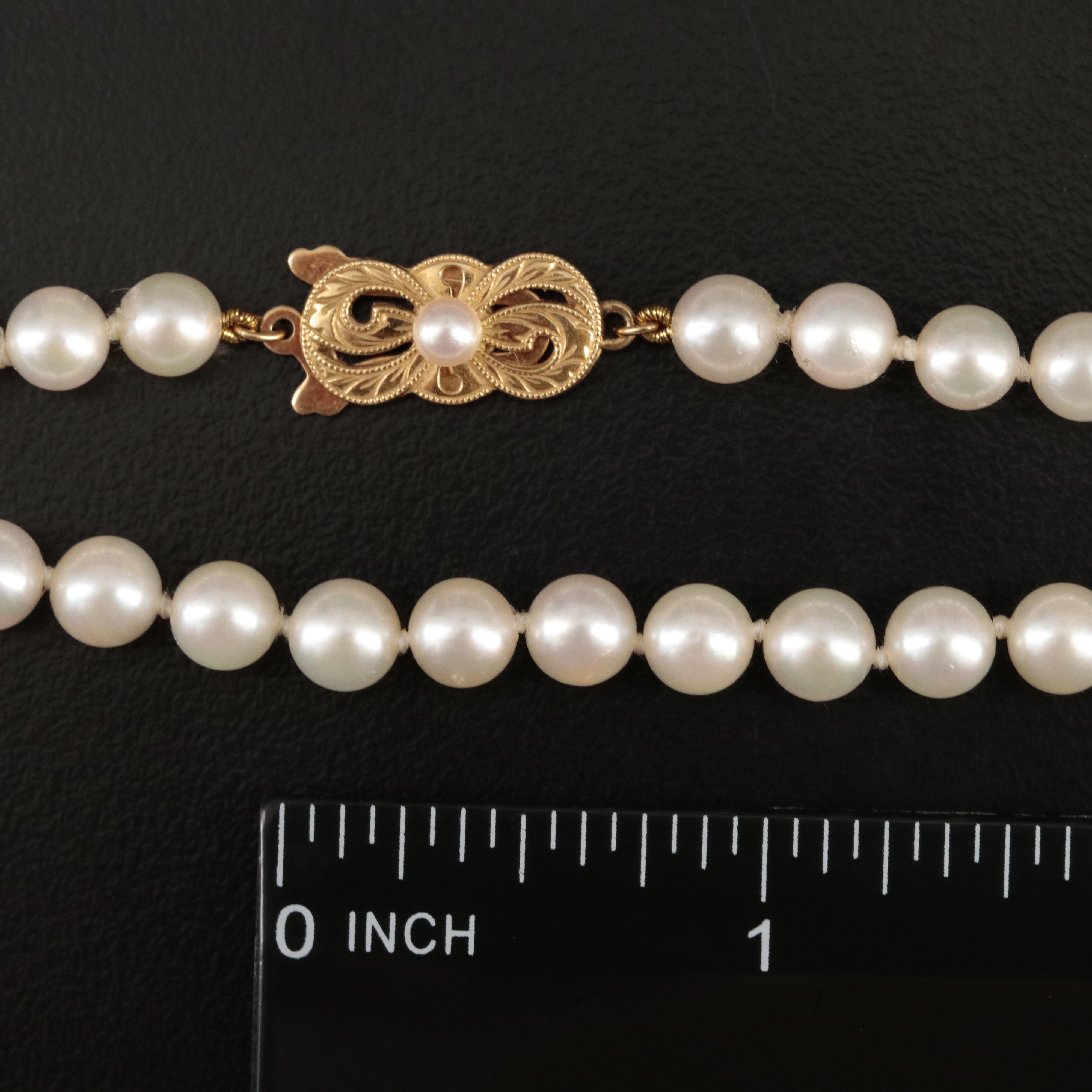 Mikimoto 18K Pearl Necklace and Bracelet