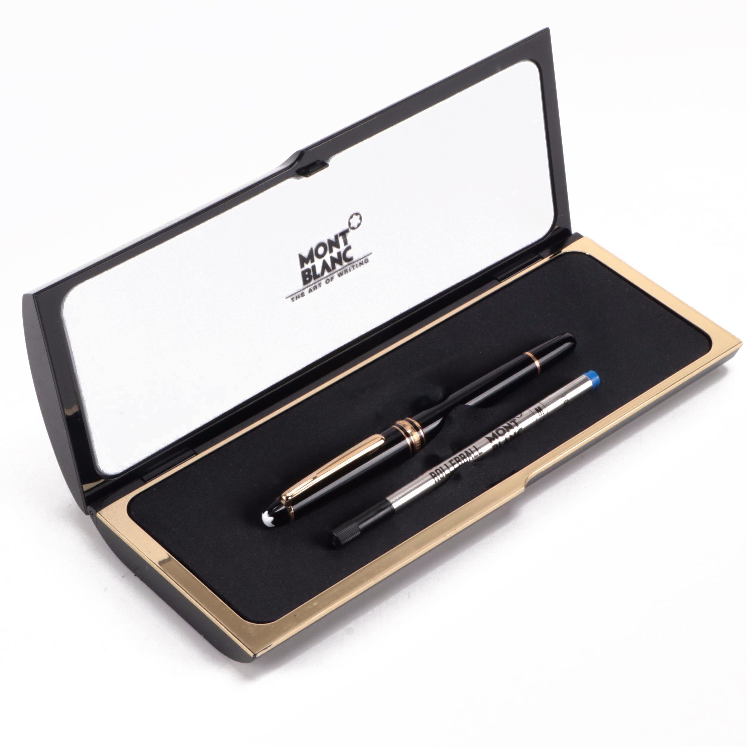 Montblanc Meisterstück Black Resin Rollerball Pen with Refill and Case