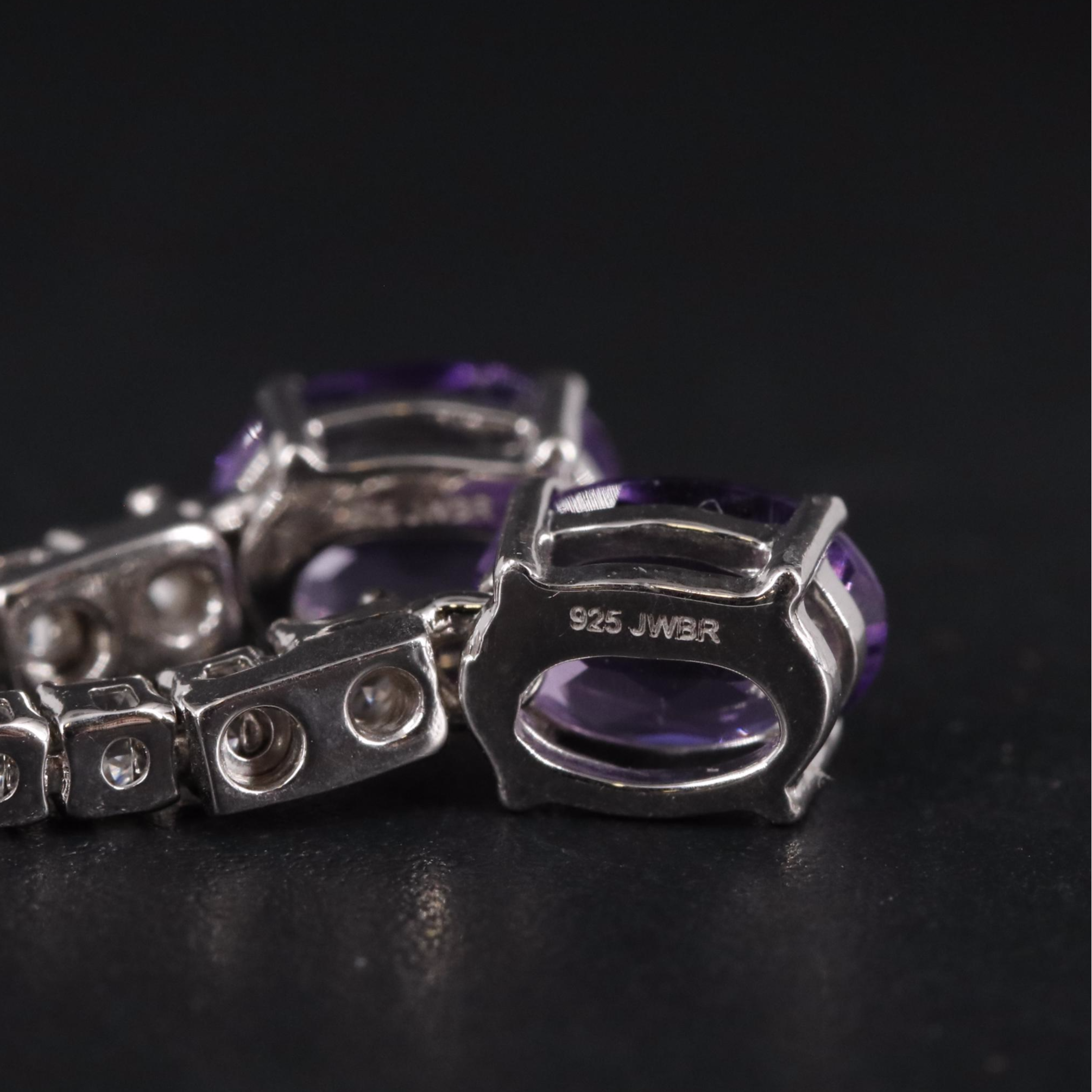 Sterling Silver Amethyst and Topaz Earrings