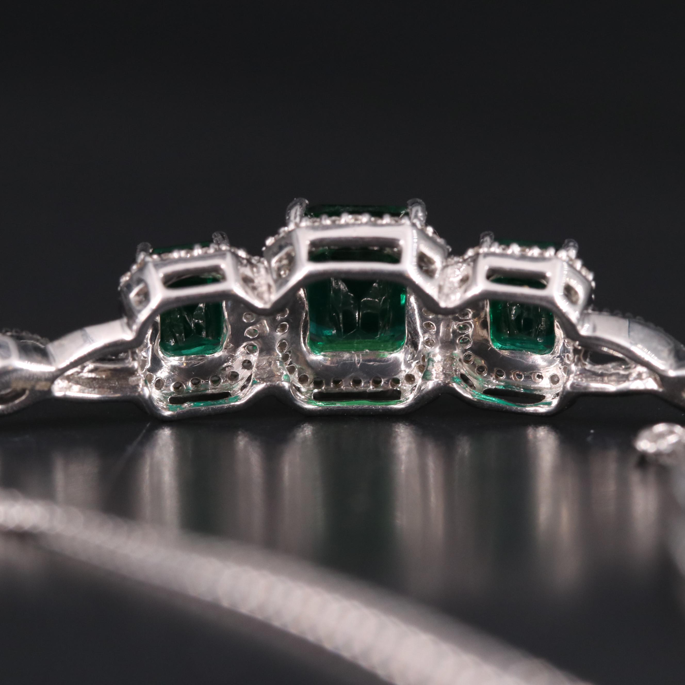 Sterling Silver Emerald and Sapphire Bracelet