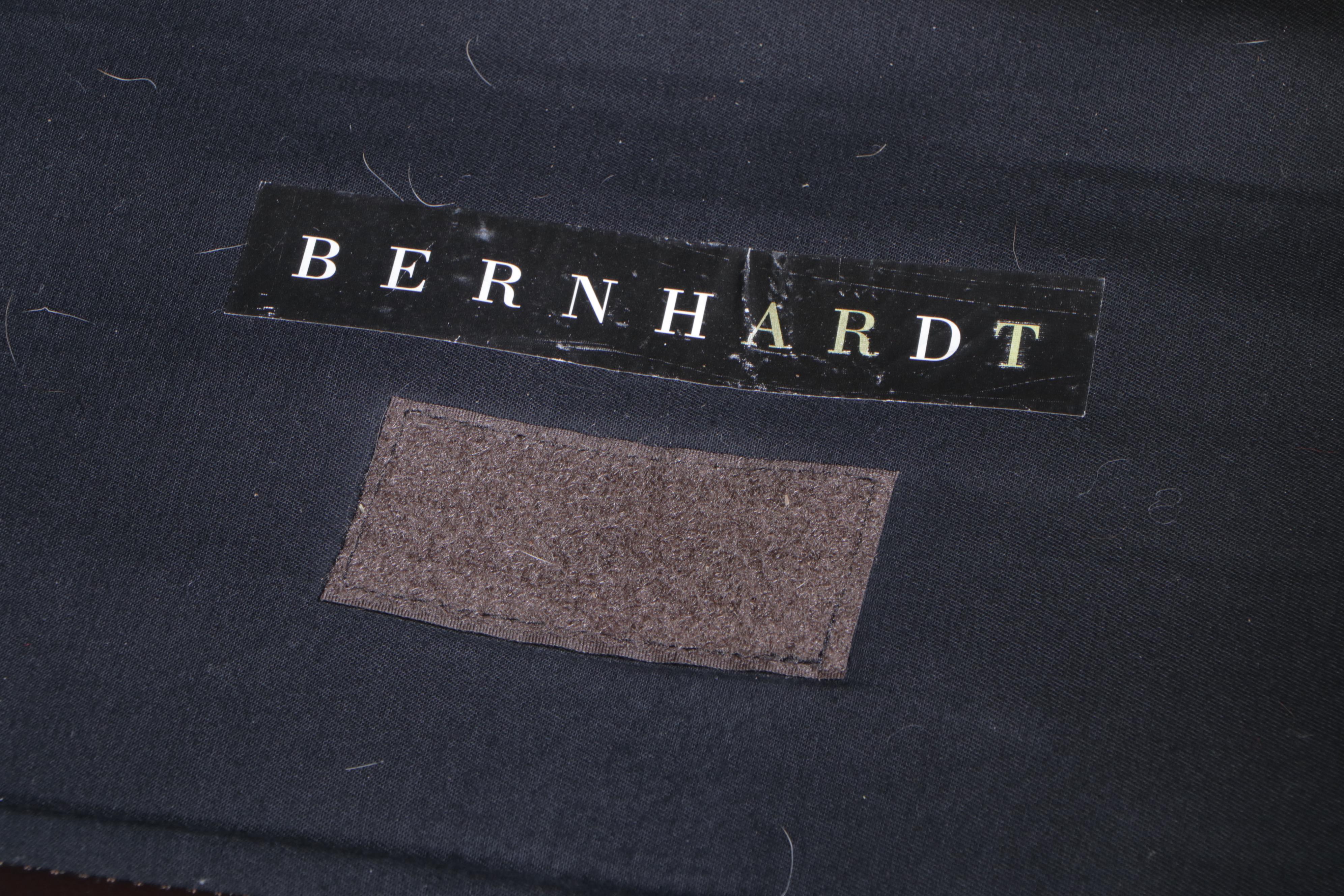 Two-Piece Bernhardt Brown Leather Sectional Sofa with Nailheads