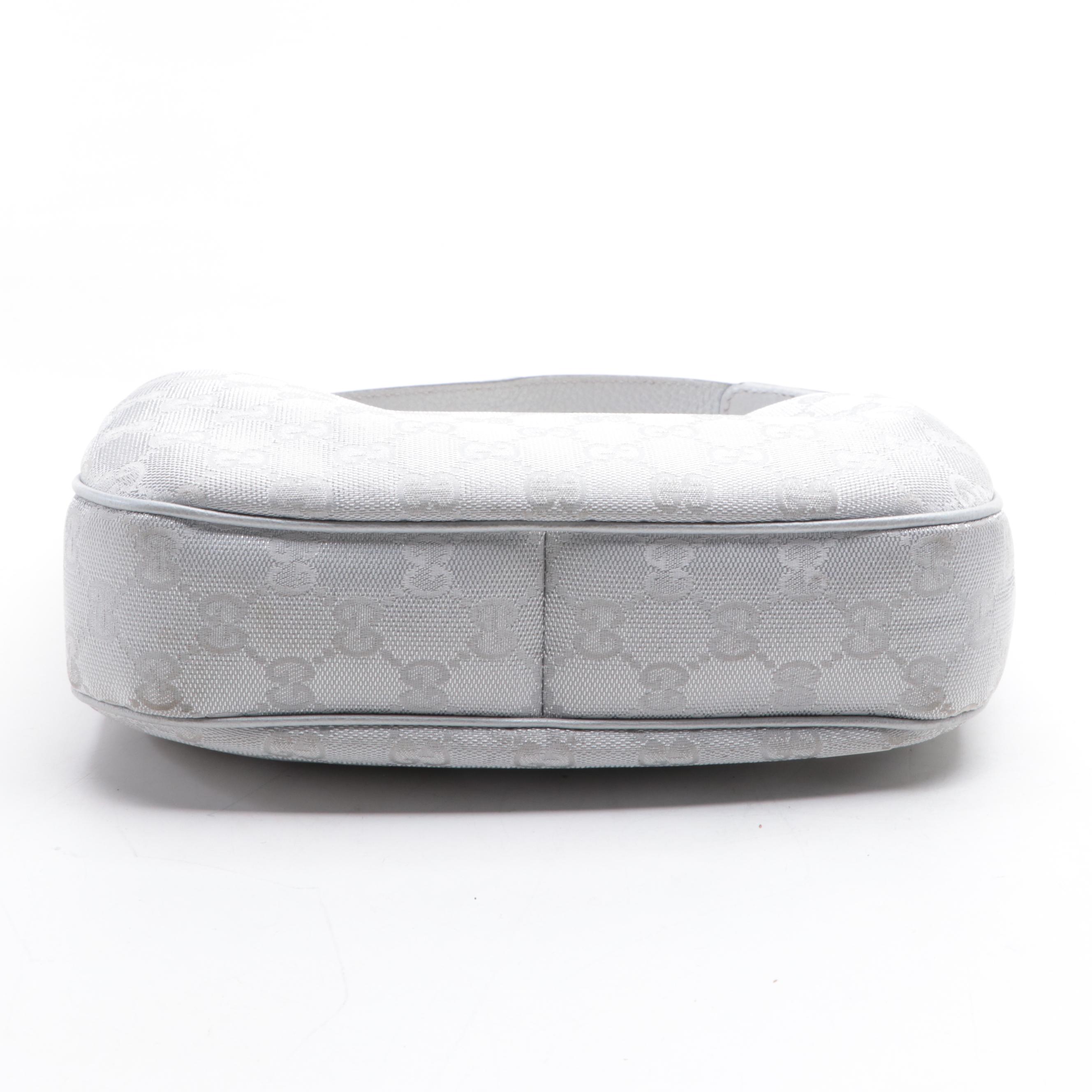 Gucci Hobo Bag in Metallic GG Supreme Canvas and Grain Leather