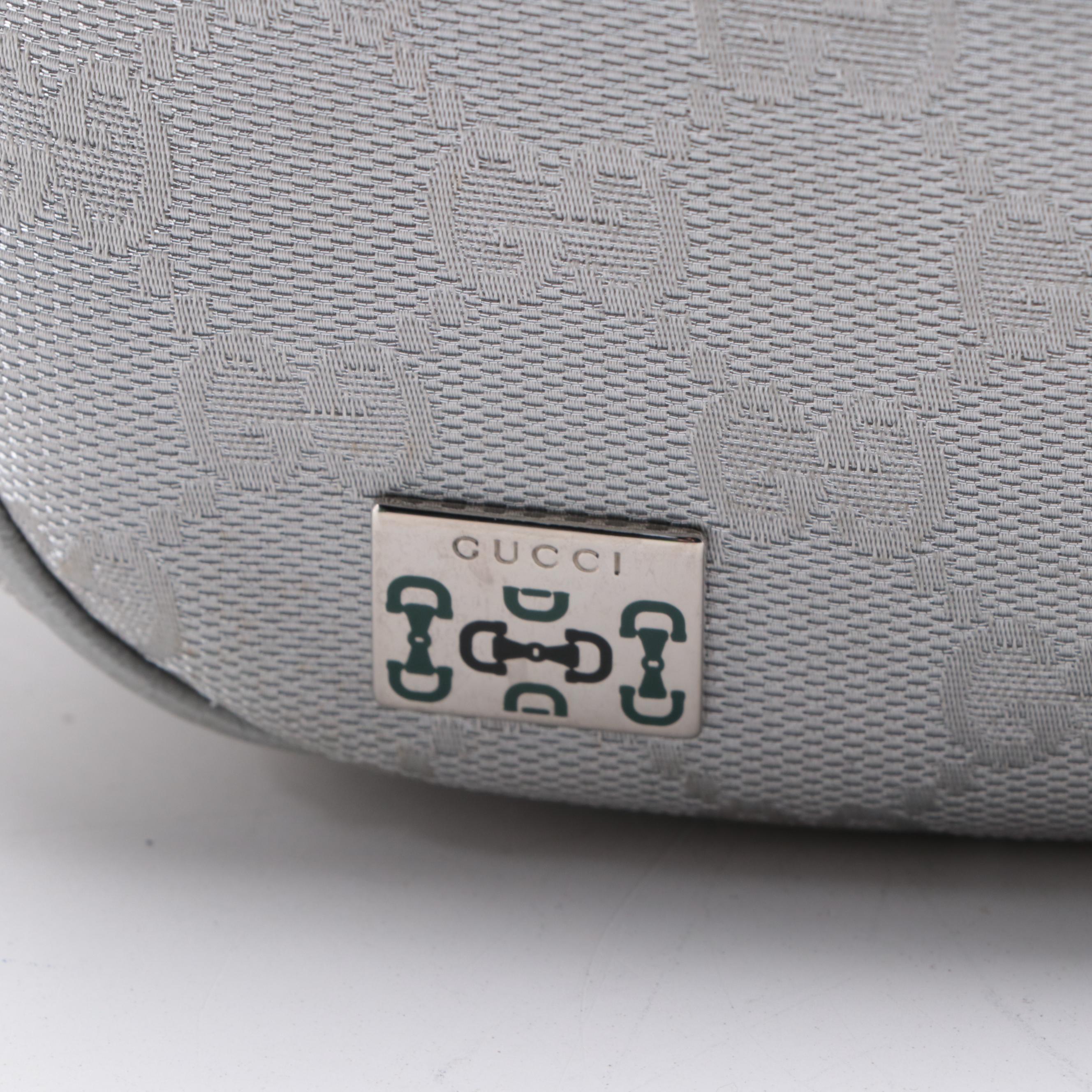 Gucci Hobo Bag in Metallic GG Supreme Canvas and Grain Leather